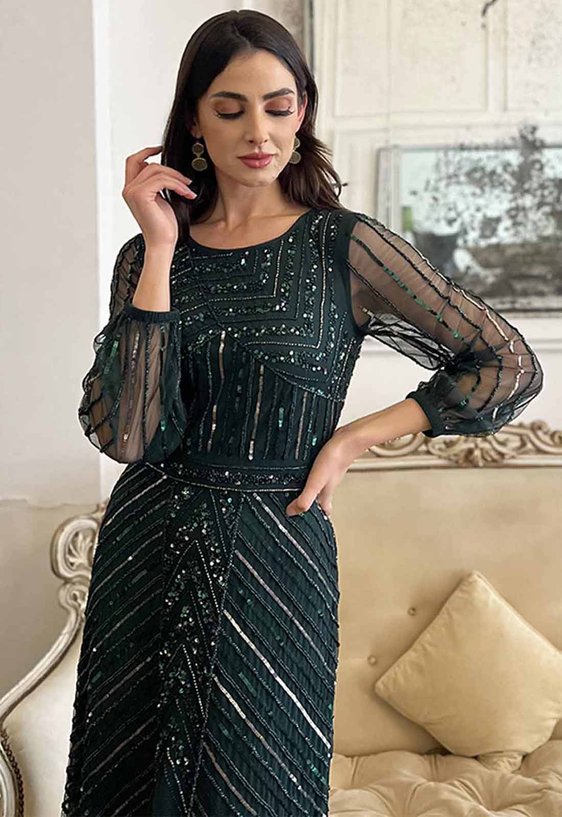 Raishma Couture Green Caroline Dress
