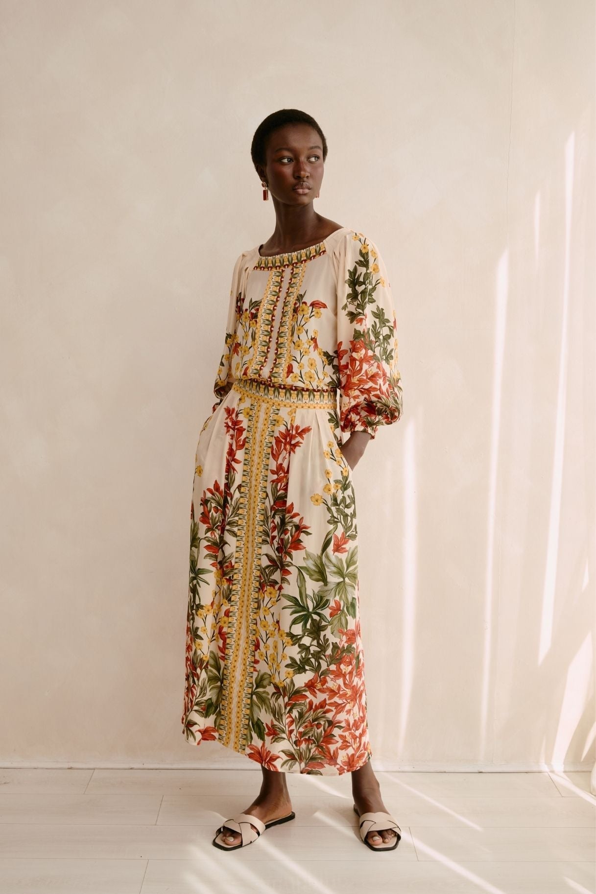 Raishma Studio Cream Crystal Skirt