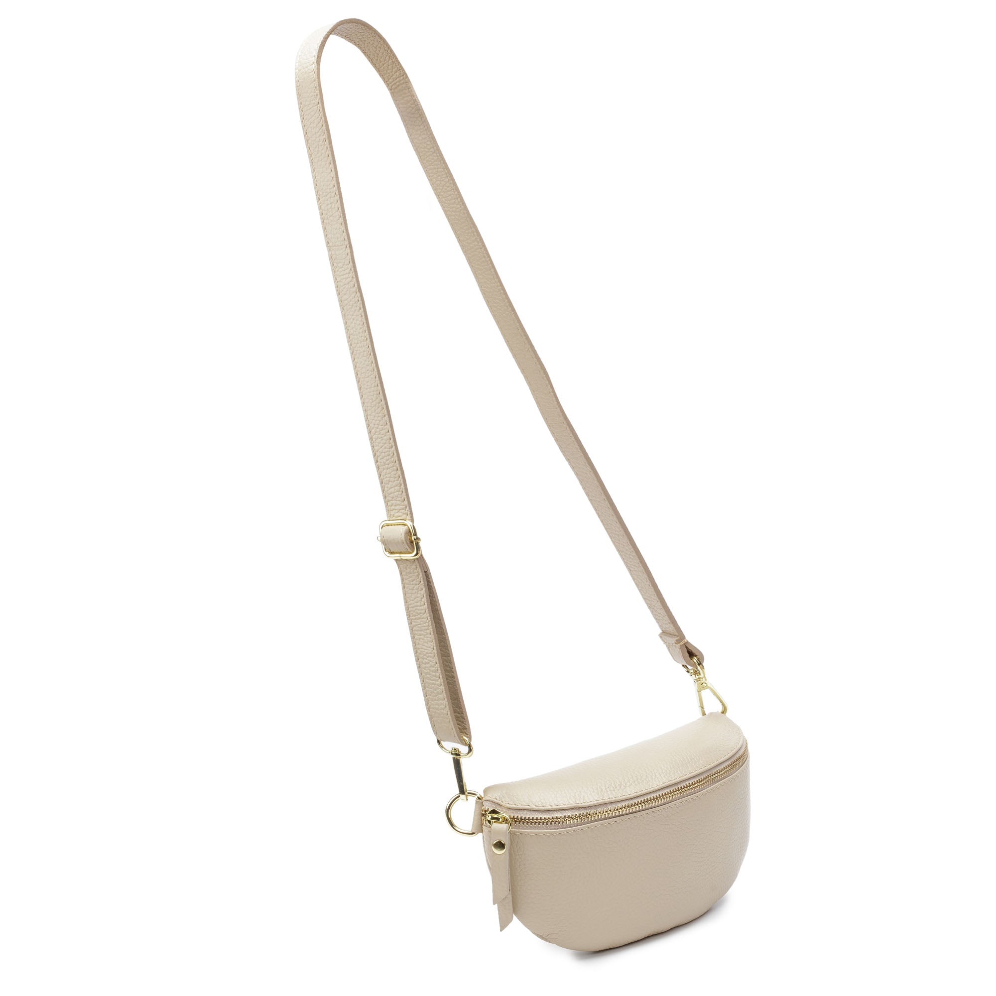 Elie Beaumont Sling Bag - Stone with black/white abstract Strap