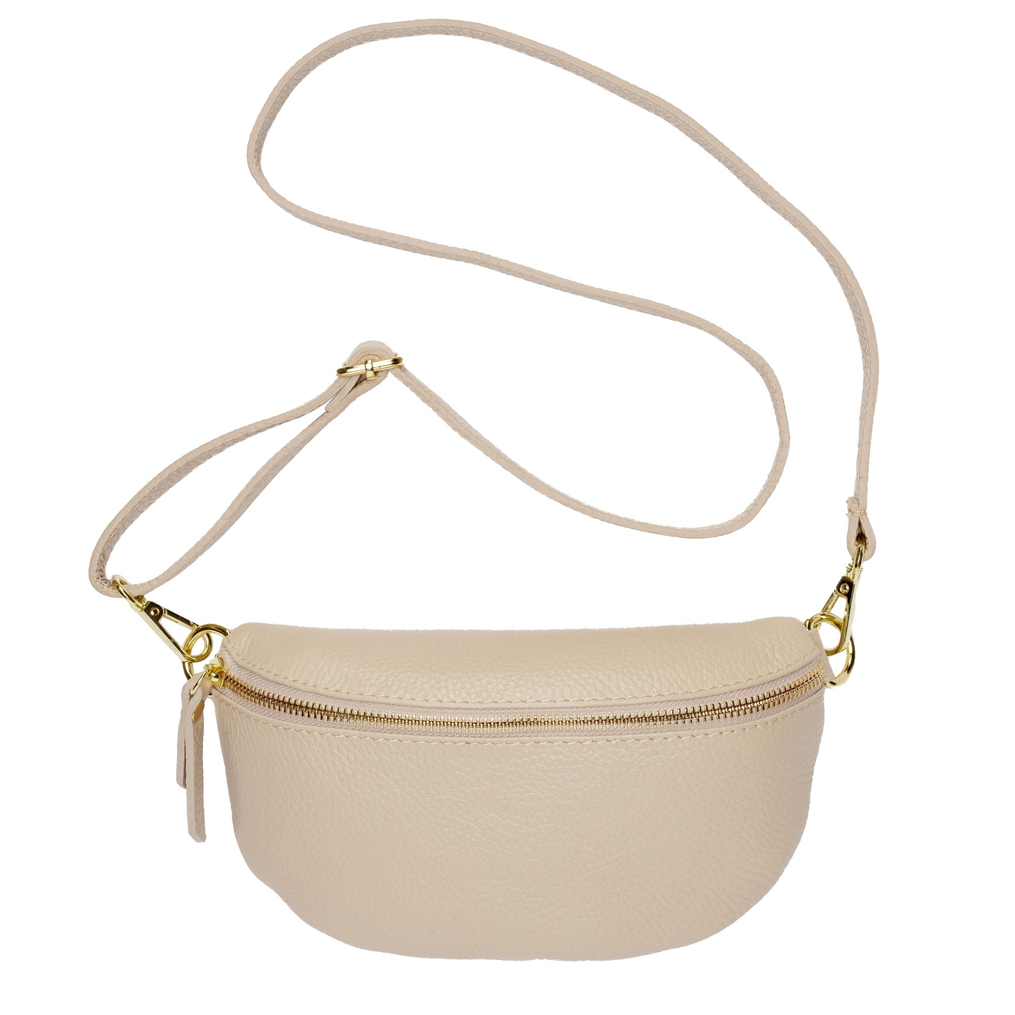 Elie Beaumont Sling Bag - Stone with black/white abstract Strap
