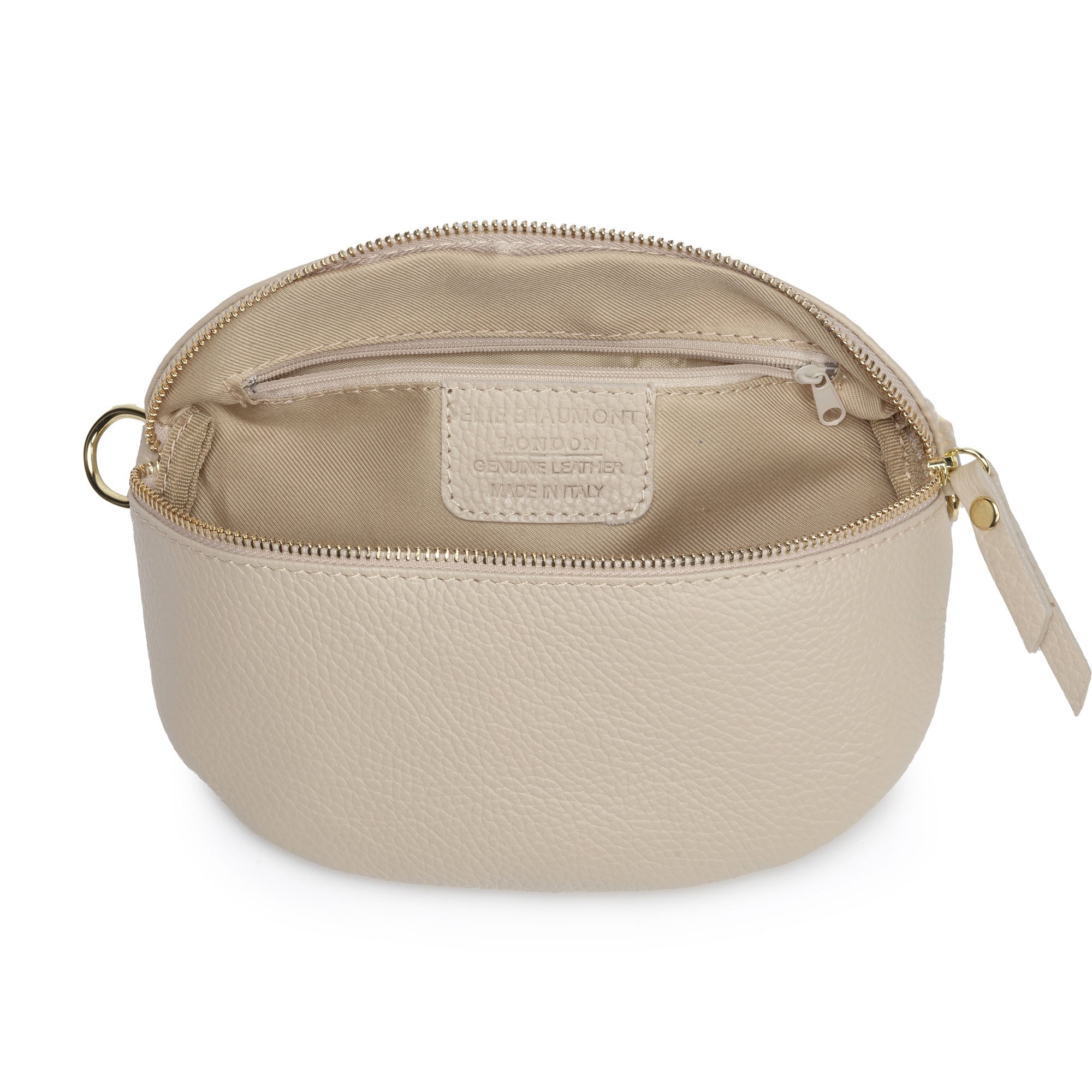 Elie Beaumont Sling Bag - Stone with black/white abstract Strap