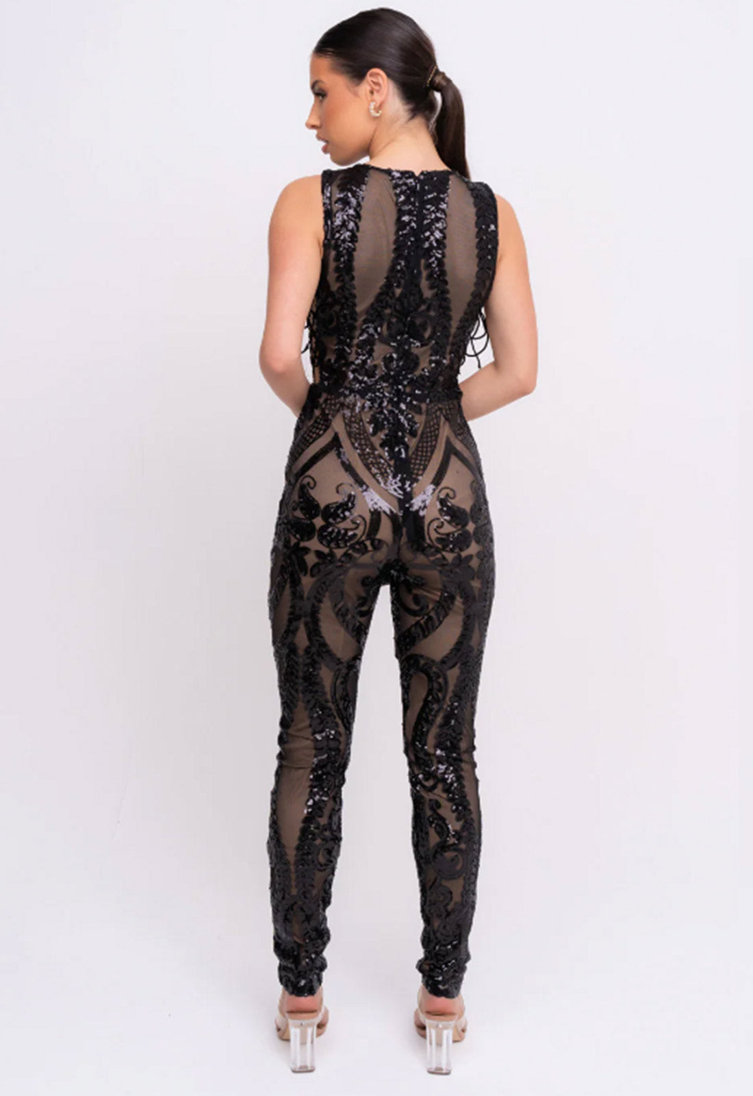 Nazz Collection Black Epic Sequin Jumpsuit