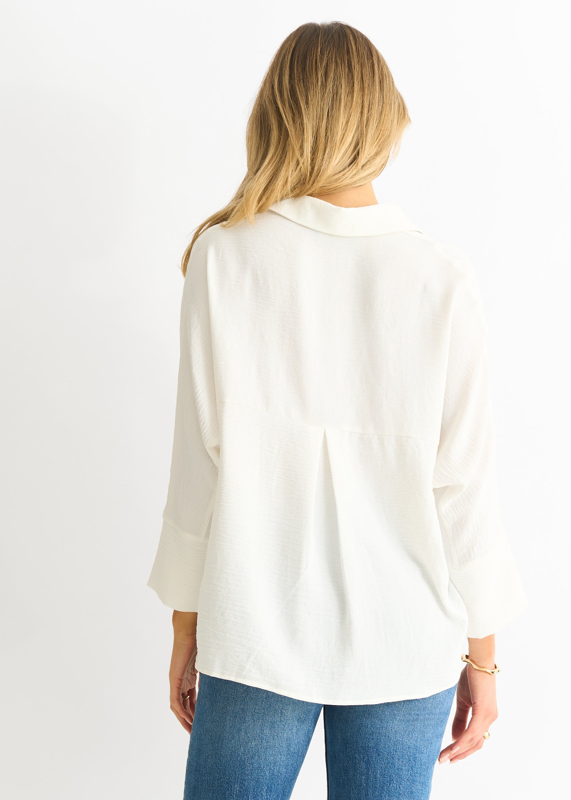 Gini London Ivory Kimono Oversized Blouse