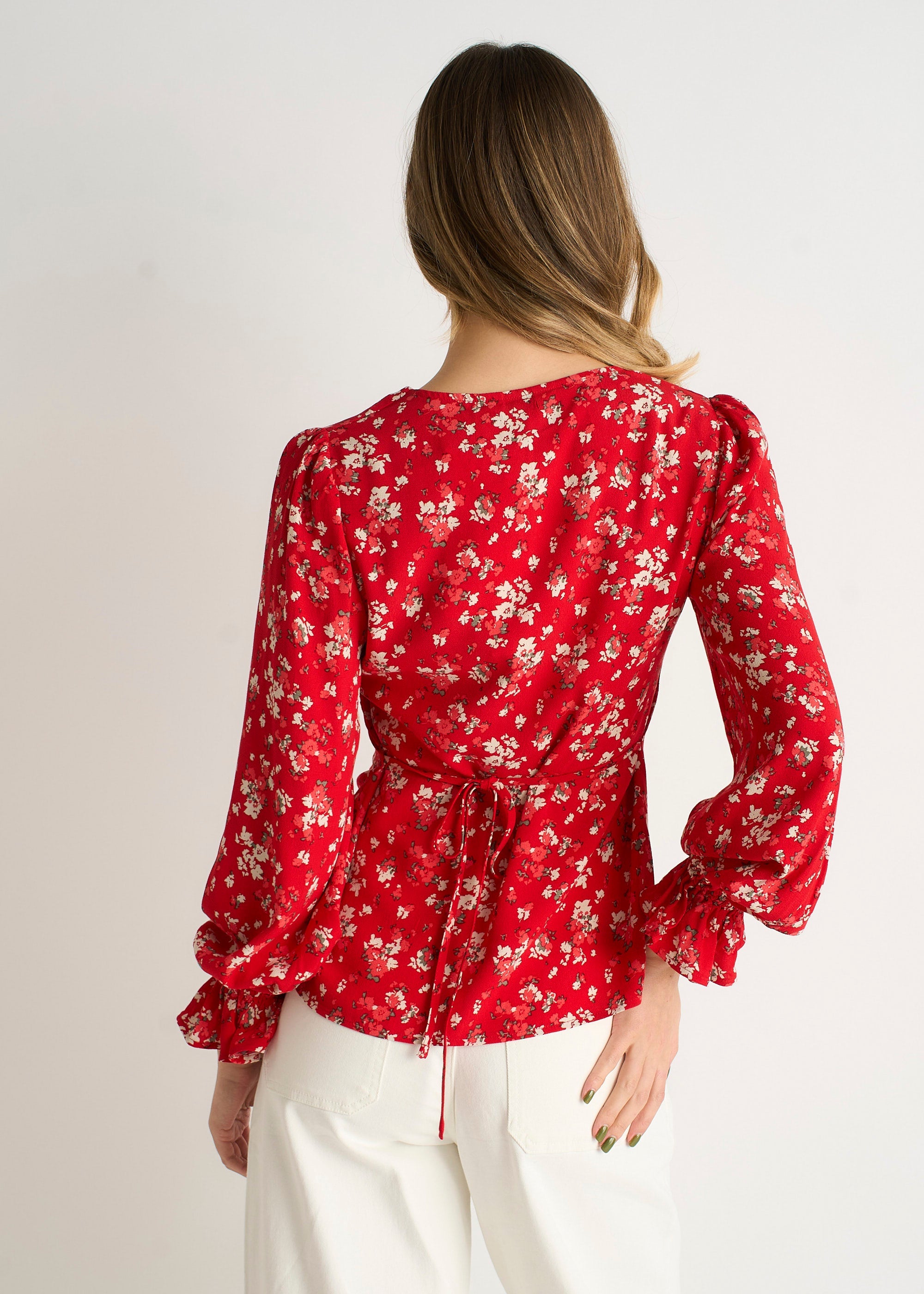 Red Ecovero Viscose Button-through Blouse