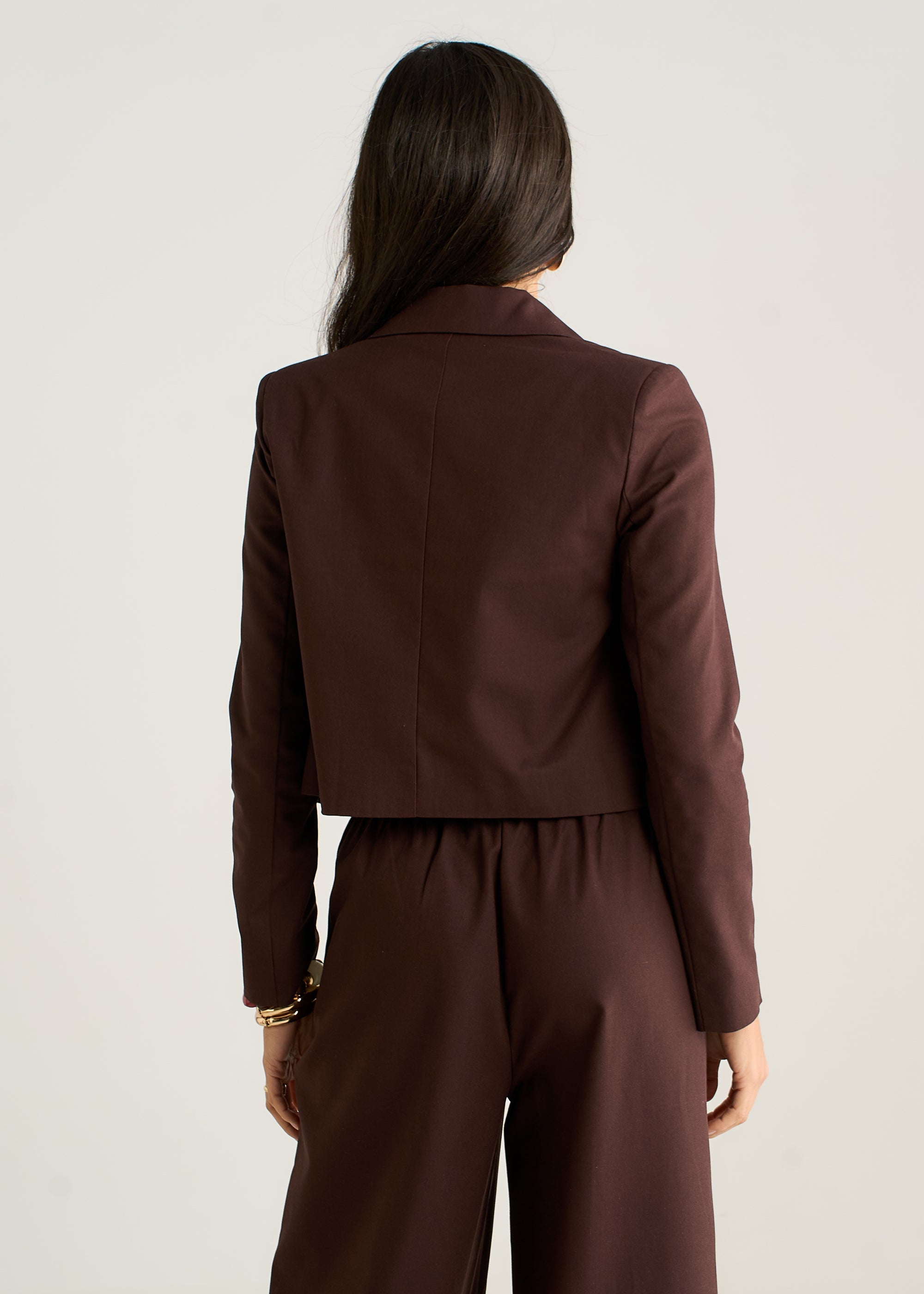 Gini London Brown Double Breasted Linen Jacket