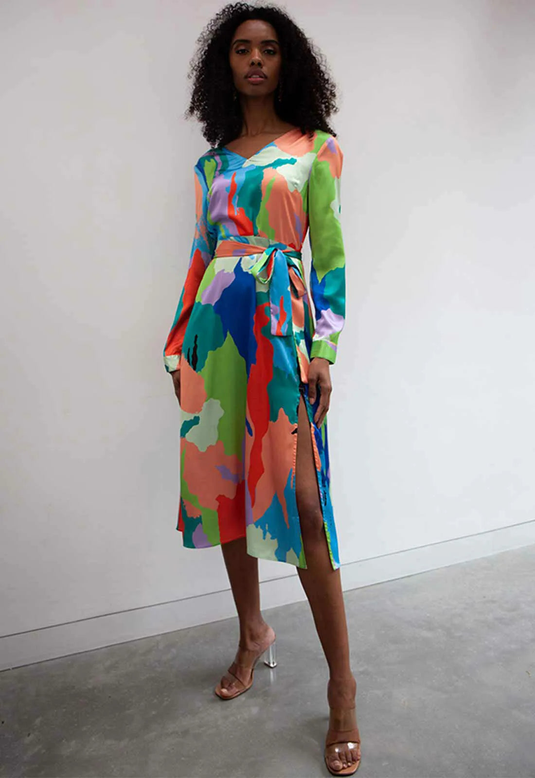Joy's Closet Green Ebony Print Dress