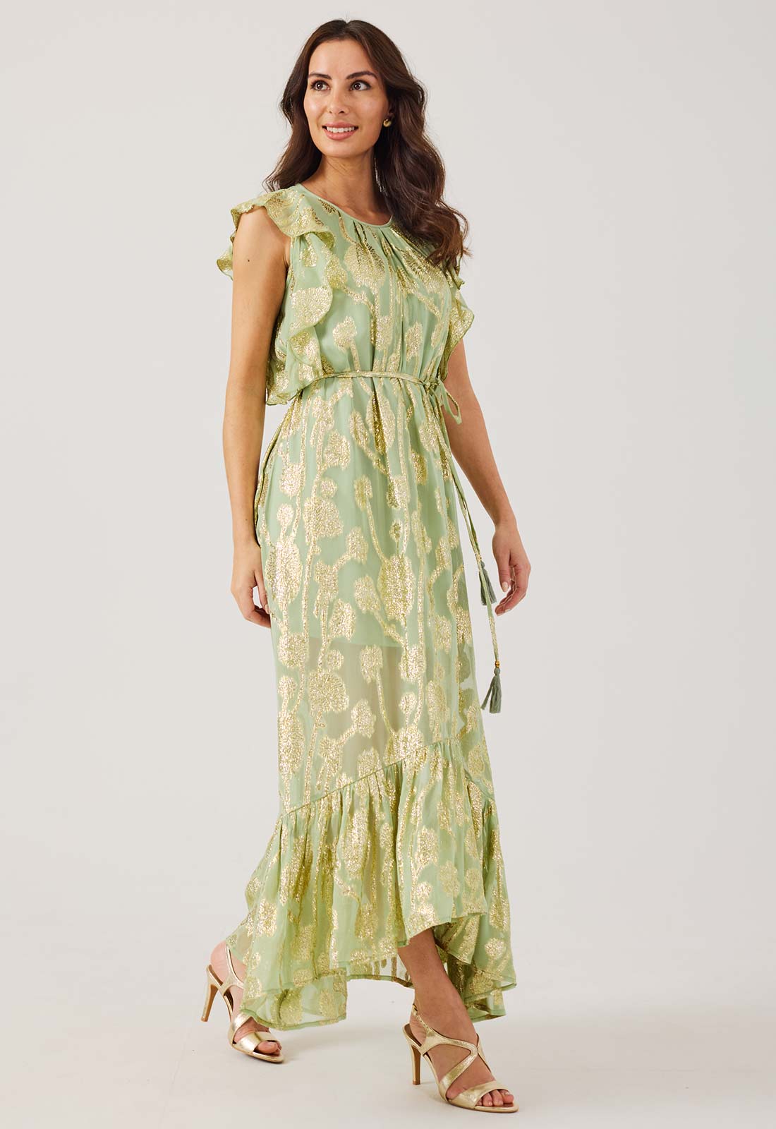 Samantha Jane Sage Hallie Jaquard Dress