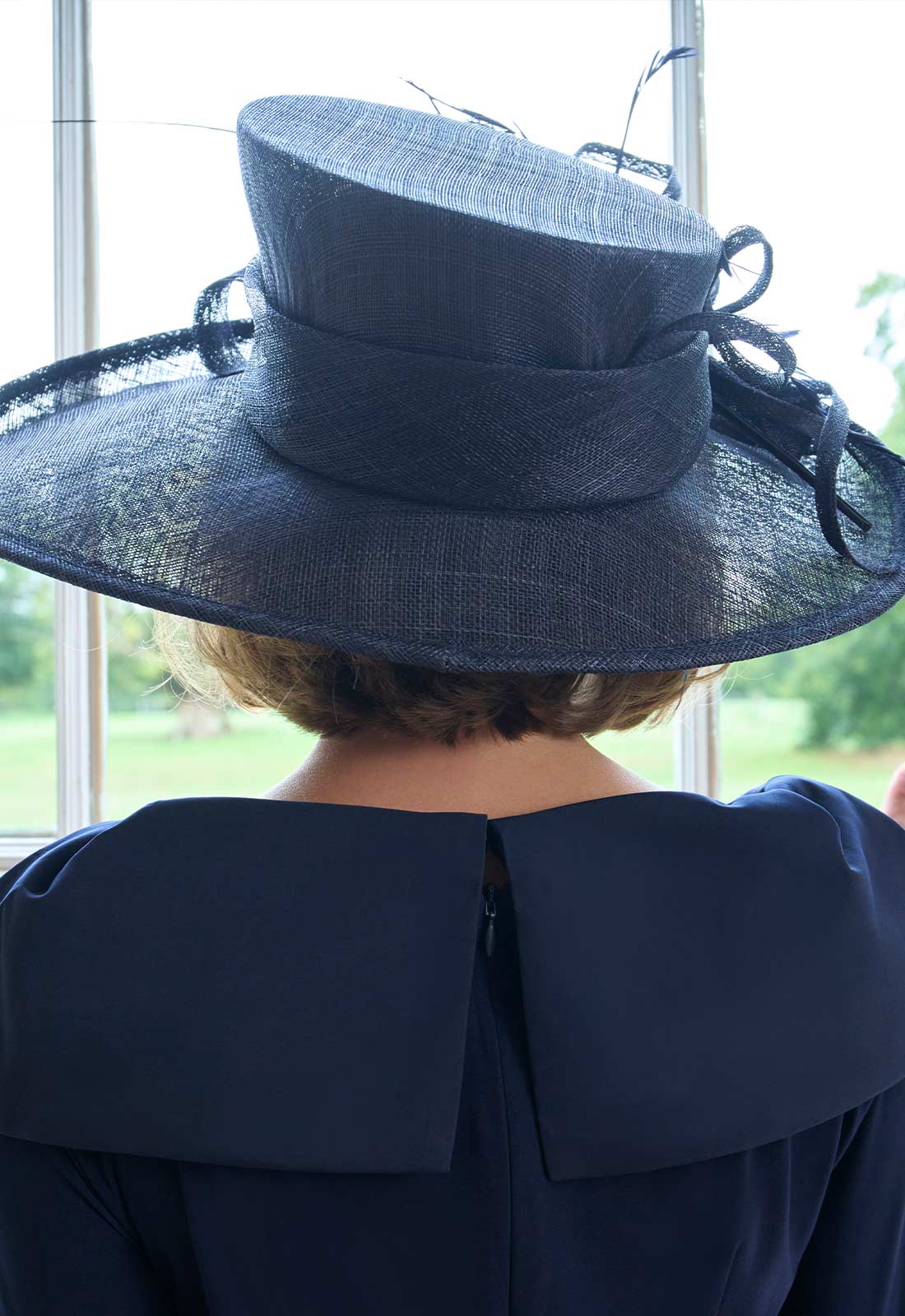 Gina Bacconi Navy Wide Brimmed Hat