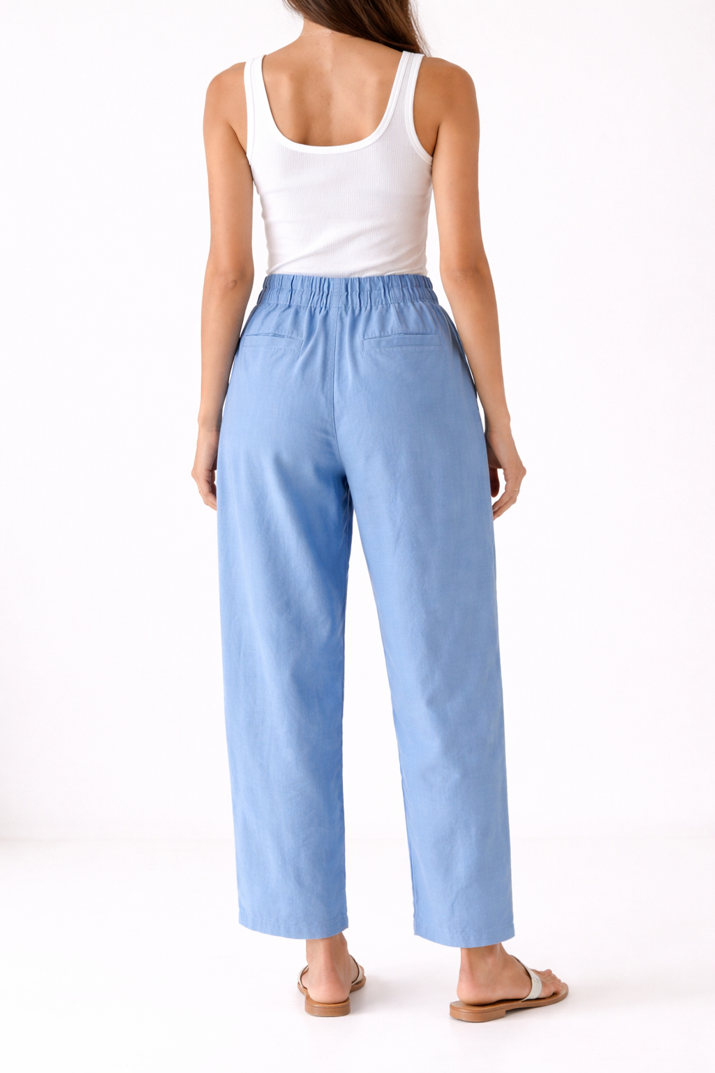 Soul Of Sita 100% Cotton Drawstring and Elasticated Blue Trouser