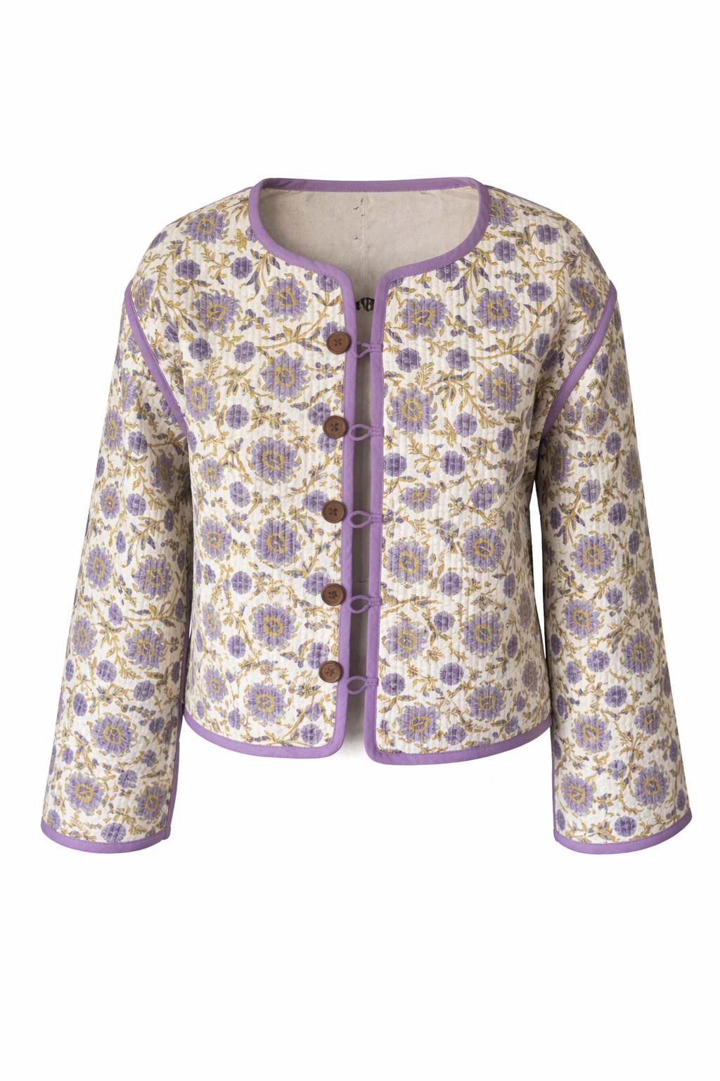 Soul Of Sita Peony Woodblock Print Cotton Jacket - Reversible