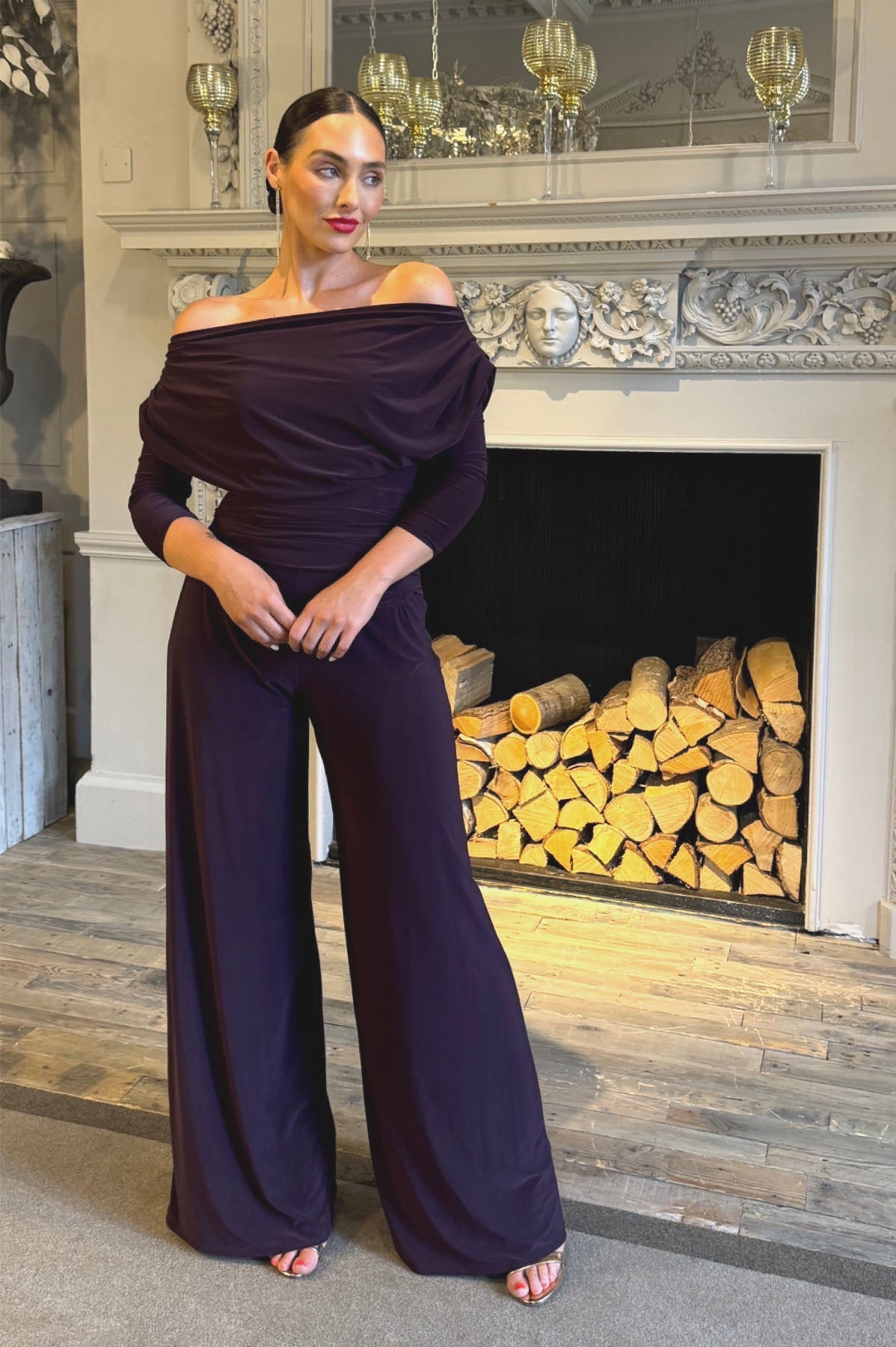 Atom Label Blackcurrant Carbon Jumpsuit