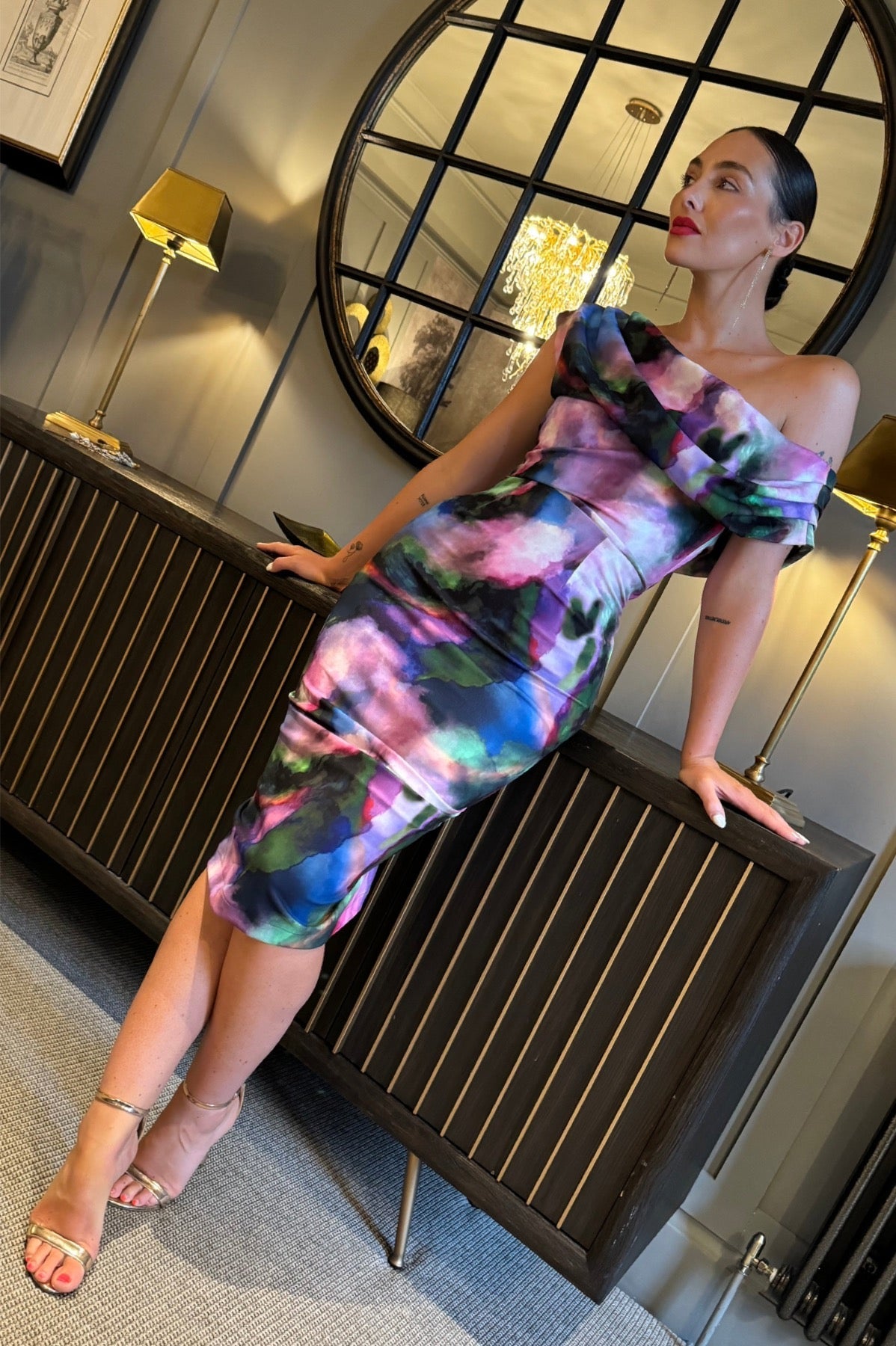 Atom Label Multicolor Janus Dress