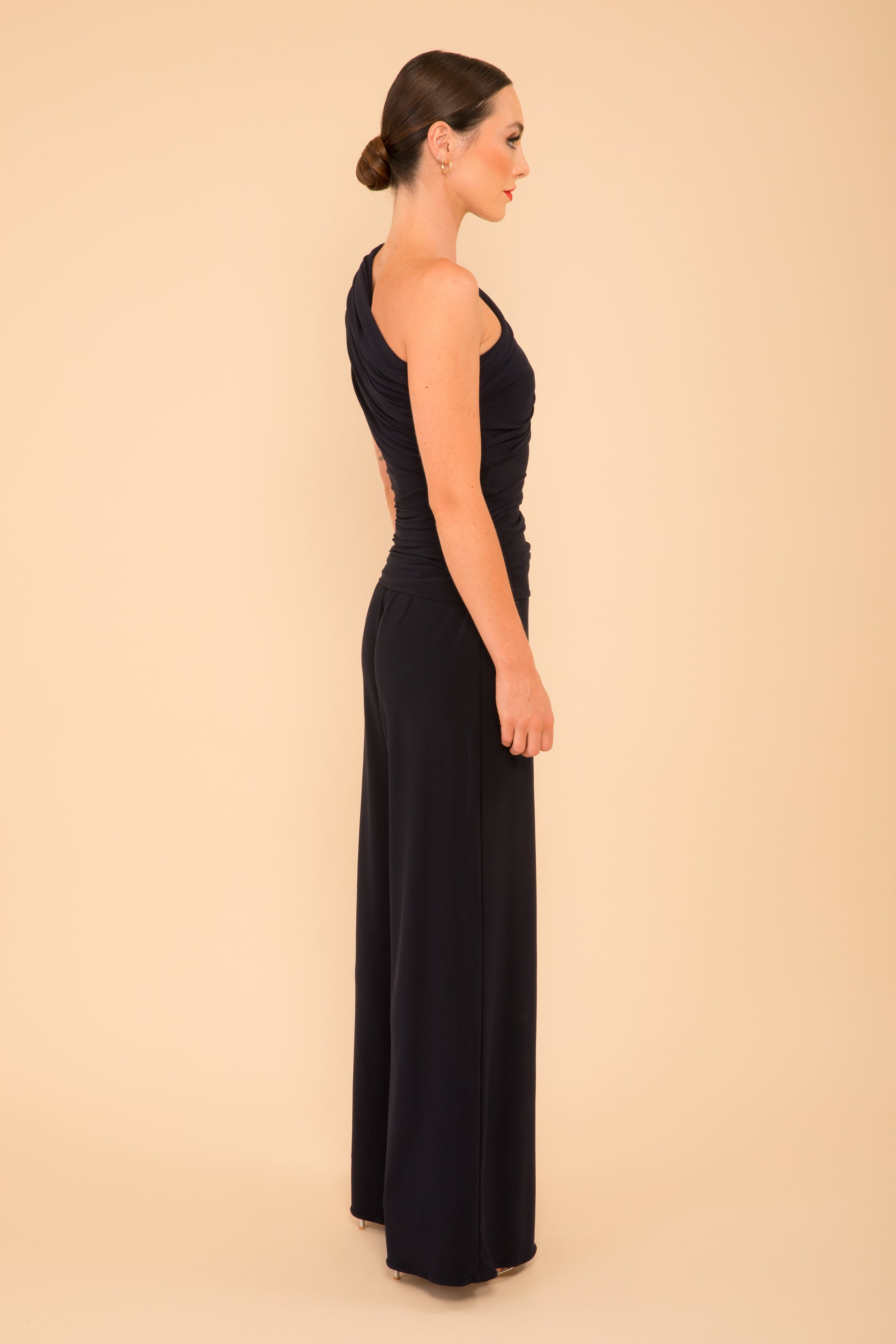 Atom Label Navy Rhodium Jumpsuit