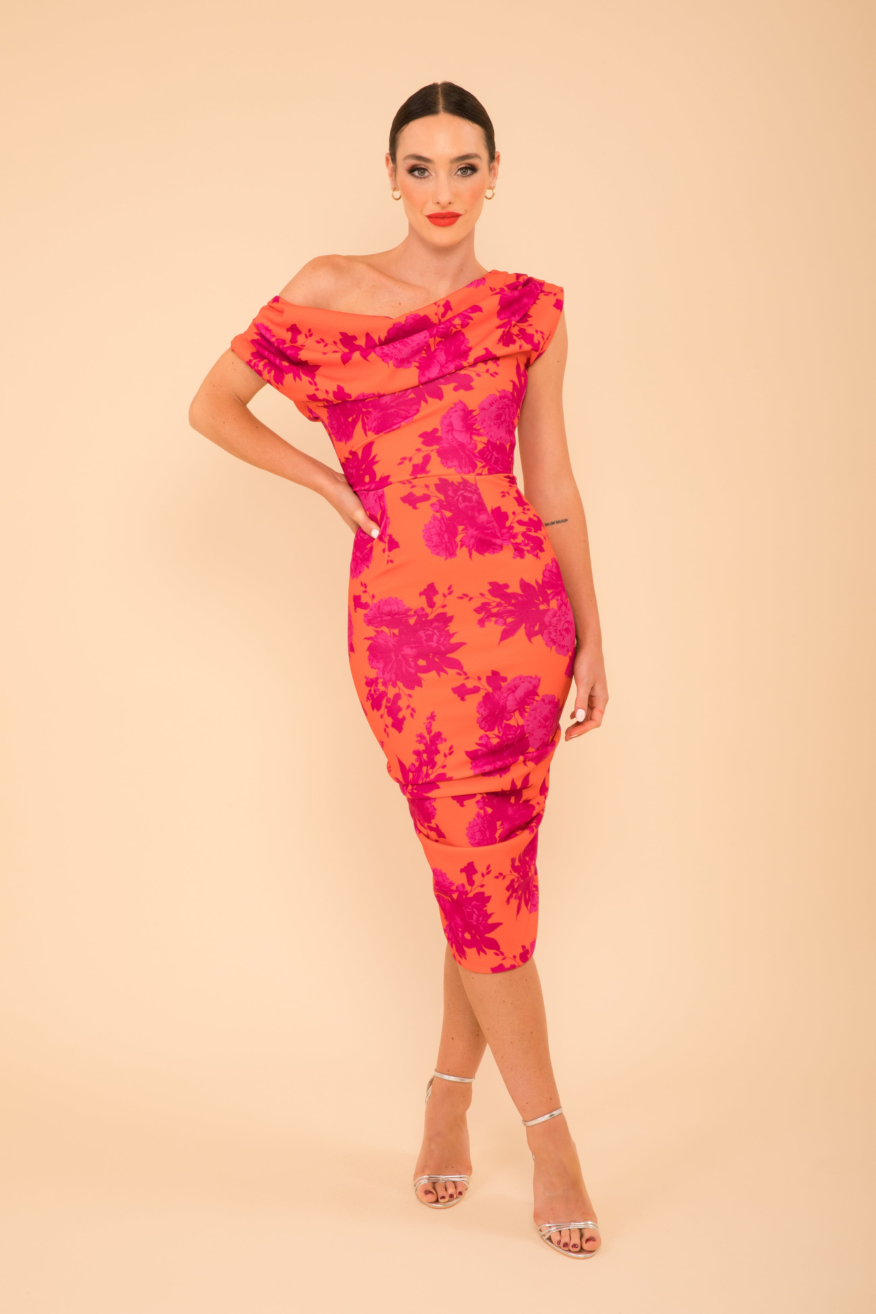 Atom Label Fuchsia Print Janus Dress