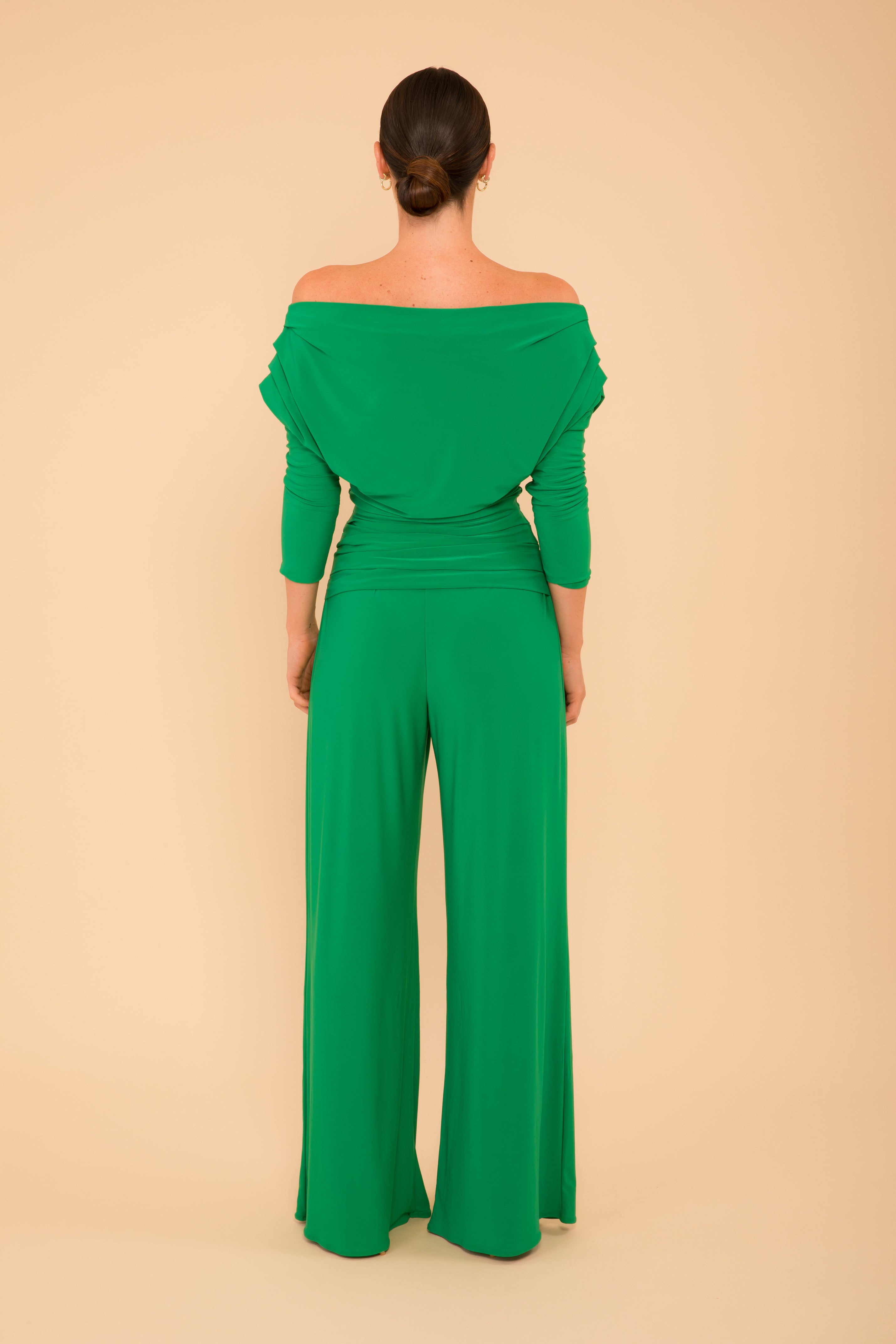 Atom Label Emerald Green Carbon Jumpsuit with Sleeves