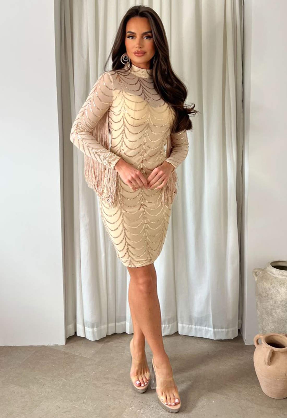 Nazz Collection Champagne Lolita Mini Dress