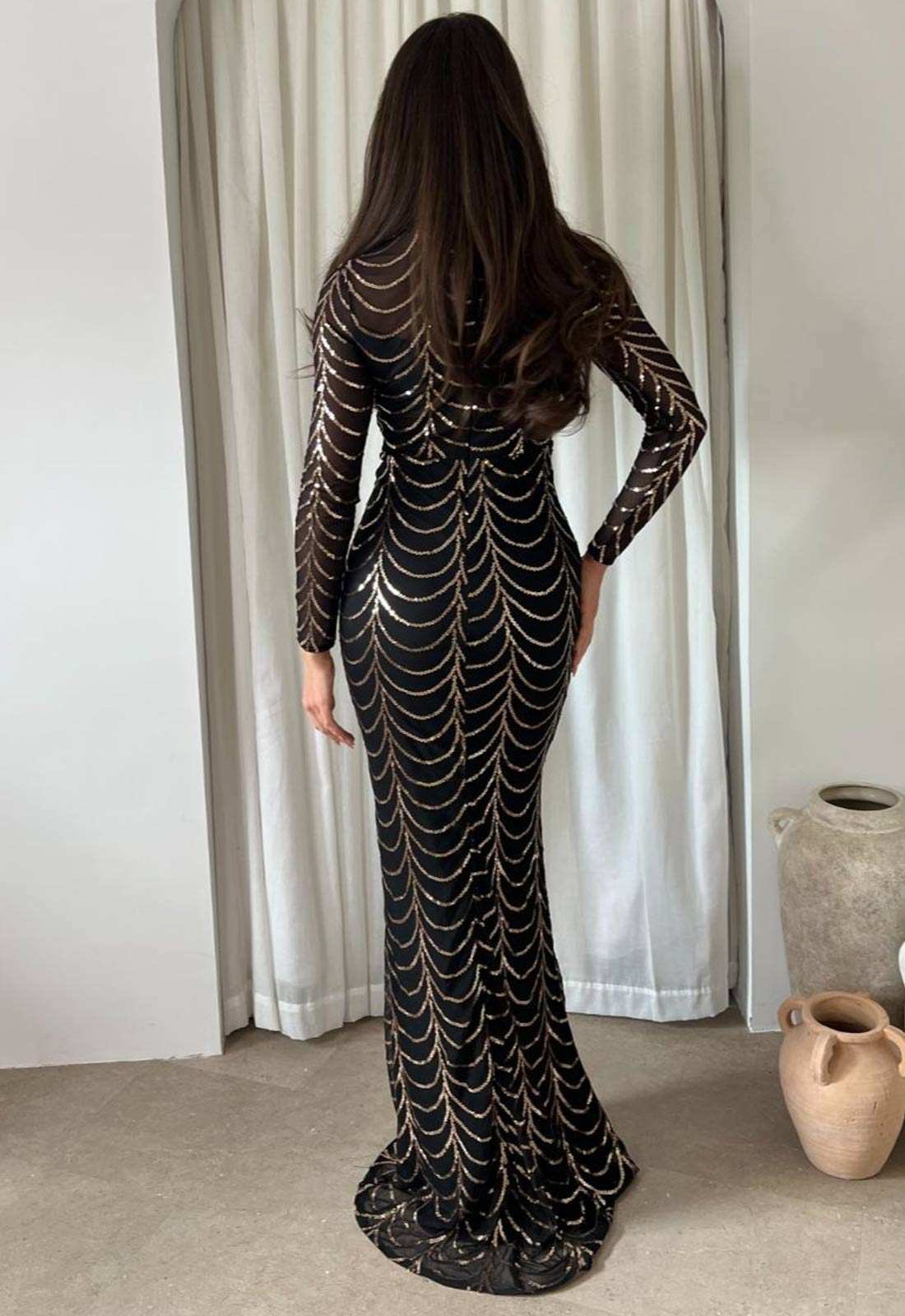 Nazz Collection Black Rose Hypnotic Maxi Dress