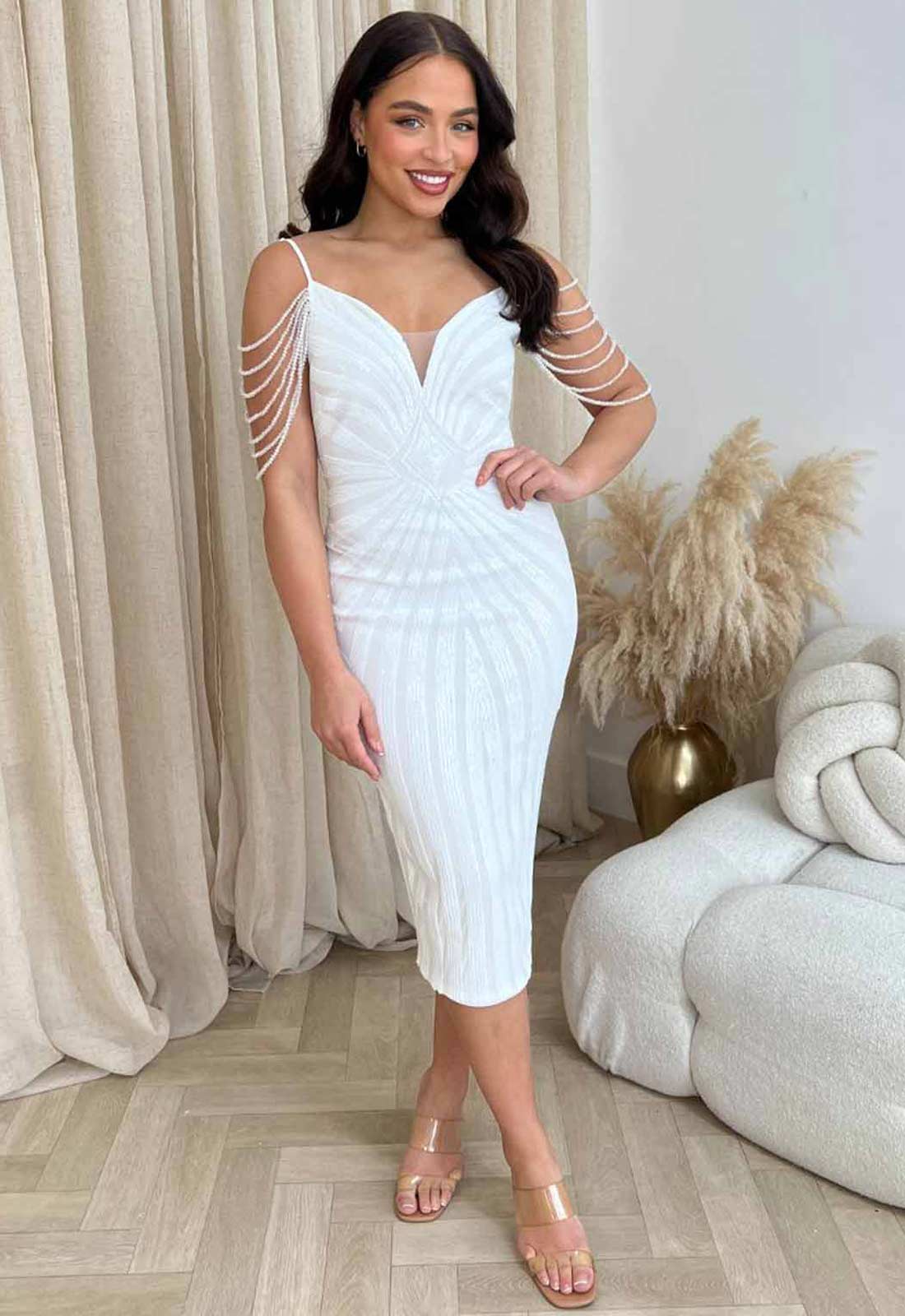 Nazz Collection White Promise Cocktail Dress