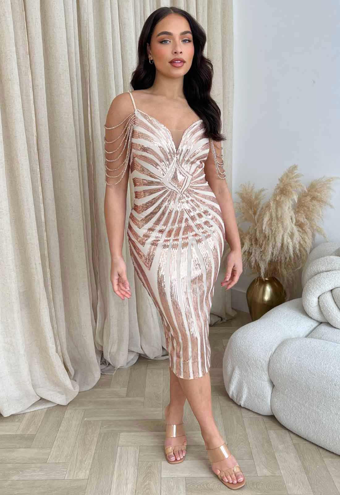 Nazz Collection Rose Gold Promise Cocktail Dress