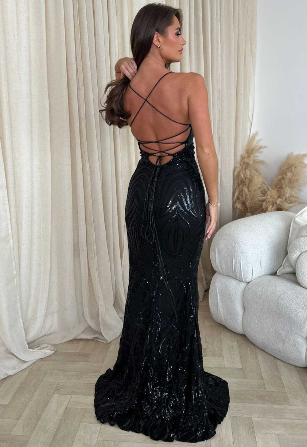 Black sequins dress