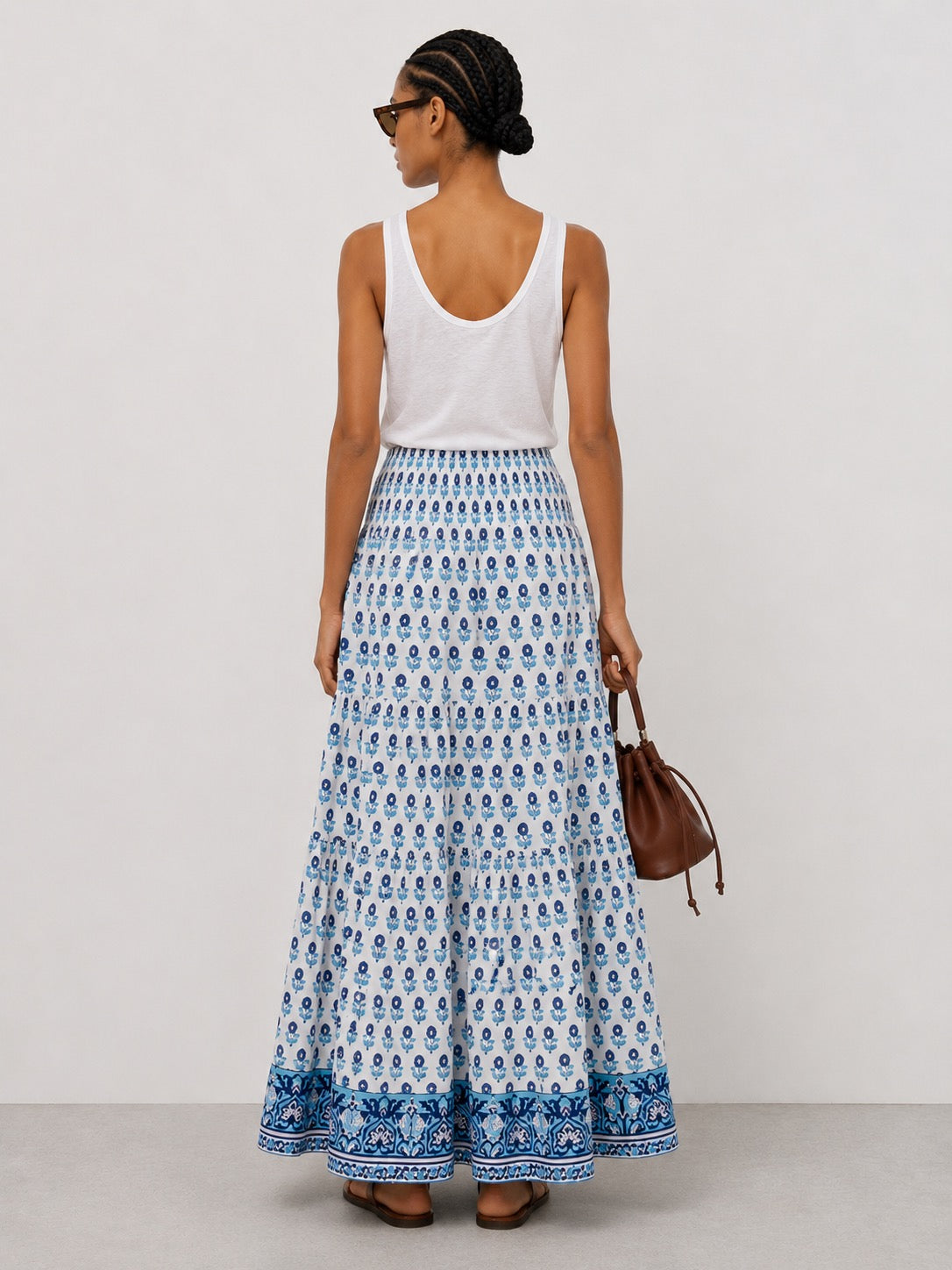Soul Of Sita Maxi Gypsy Skirt In Woodblock Print