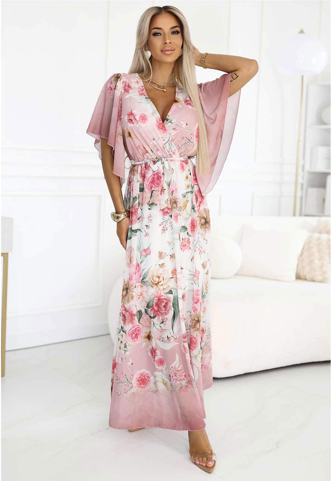 LBD Exclusive Pink Summer Party Floral Maxi Dress