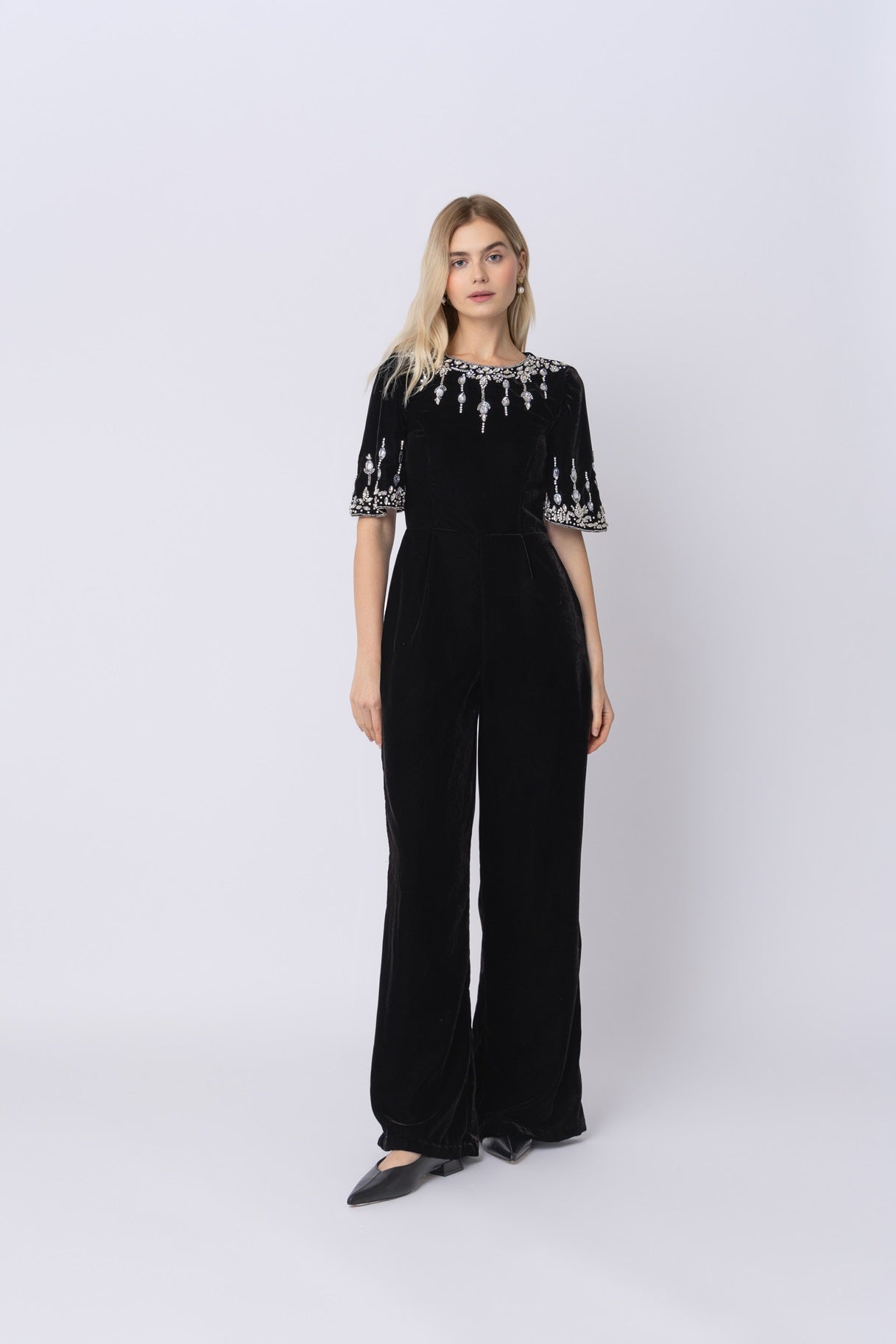Raishma Couture Black Luna Black Jumpsuit