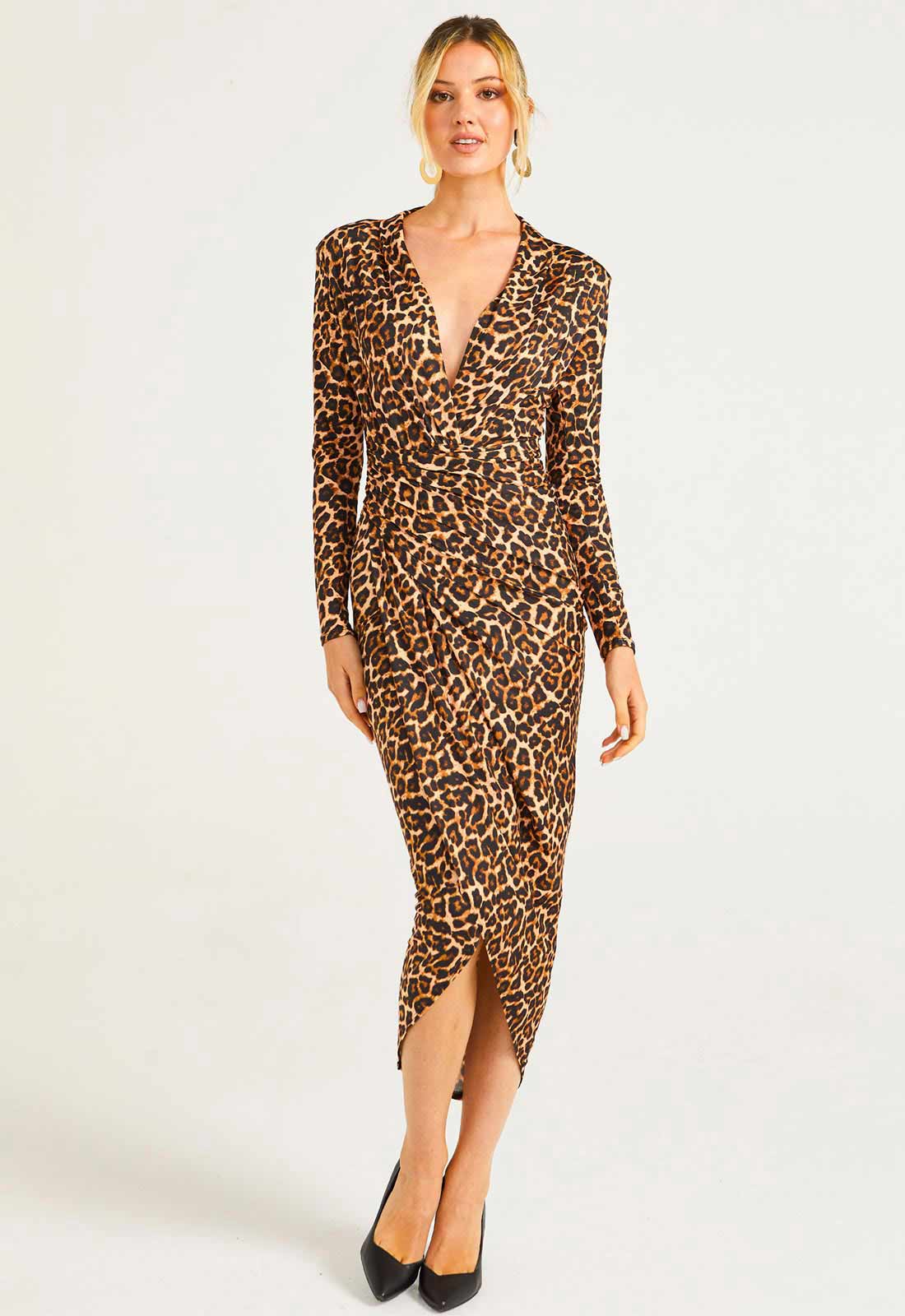 ANGELEYE Leopard Print Wrap Dress