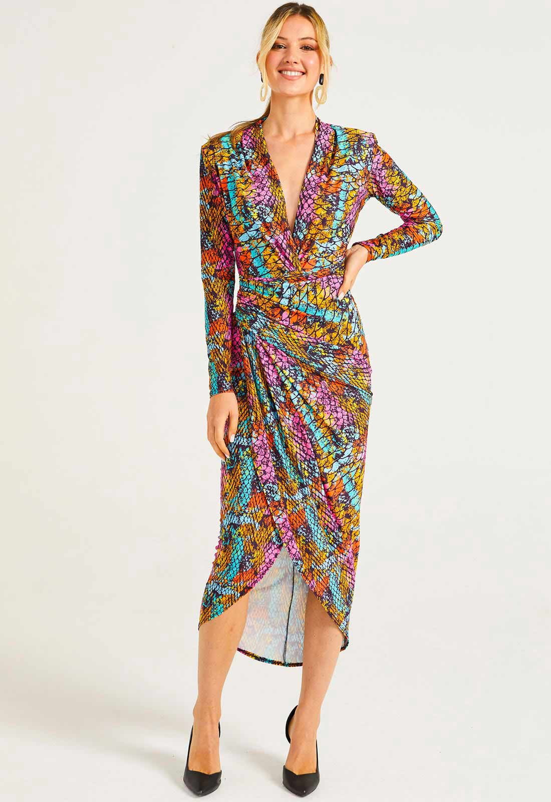 ANGELEYE MultiColoured  Print Wrap Dress