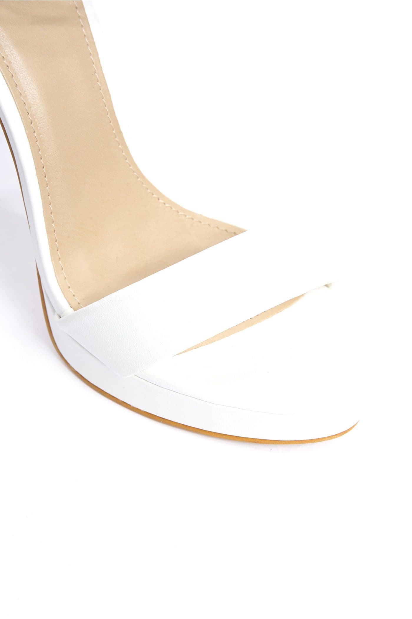 Ella Barely There Platform Sandal in White Pu Heels Miss Diva 