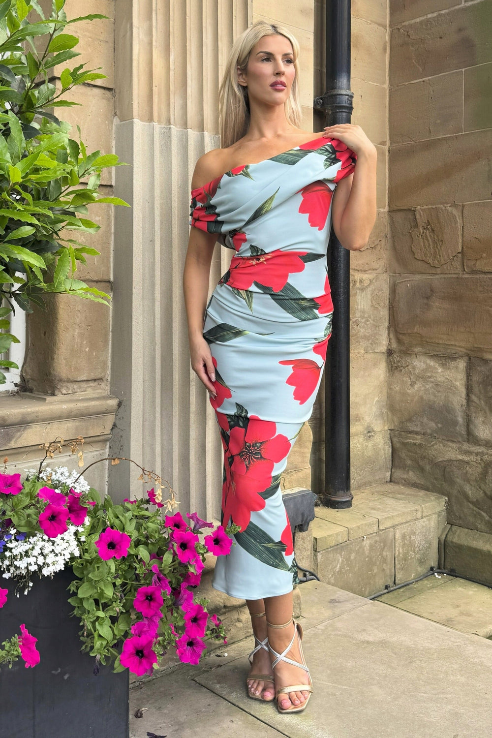 Atom Label Sage Poppy Print Ss26 Mercury Midi Dress