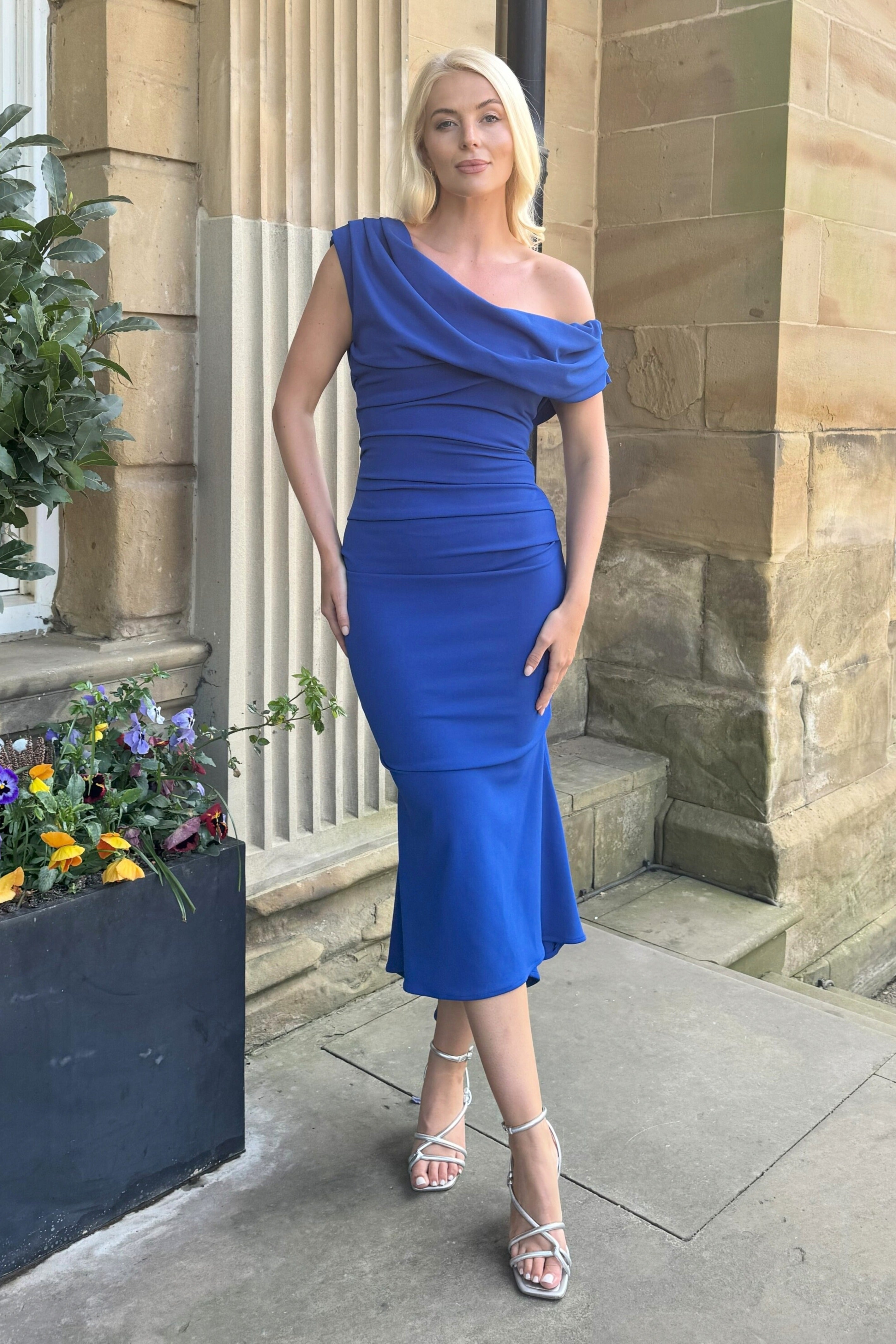 Mercury midi dress in cobalt