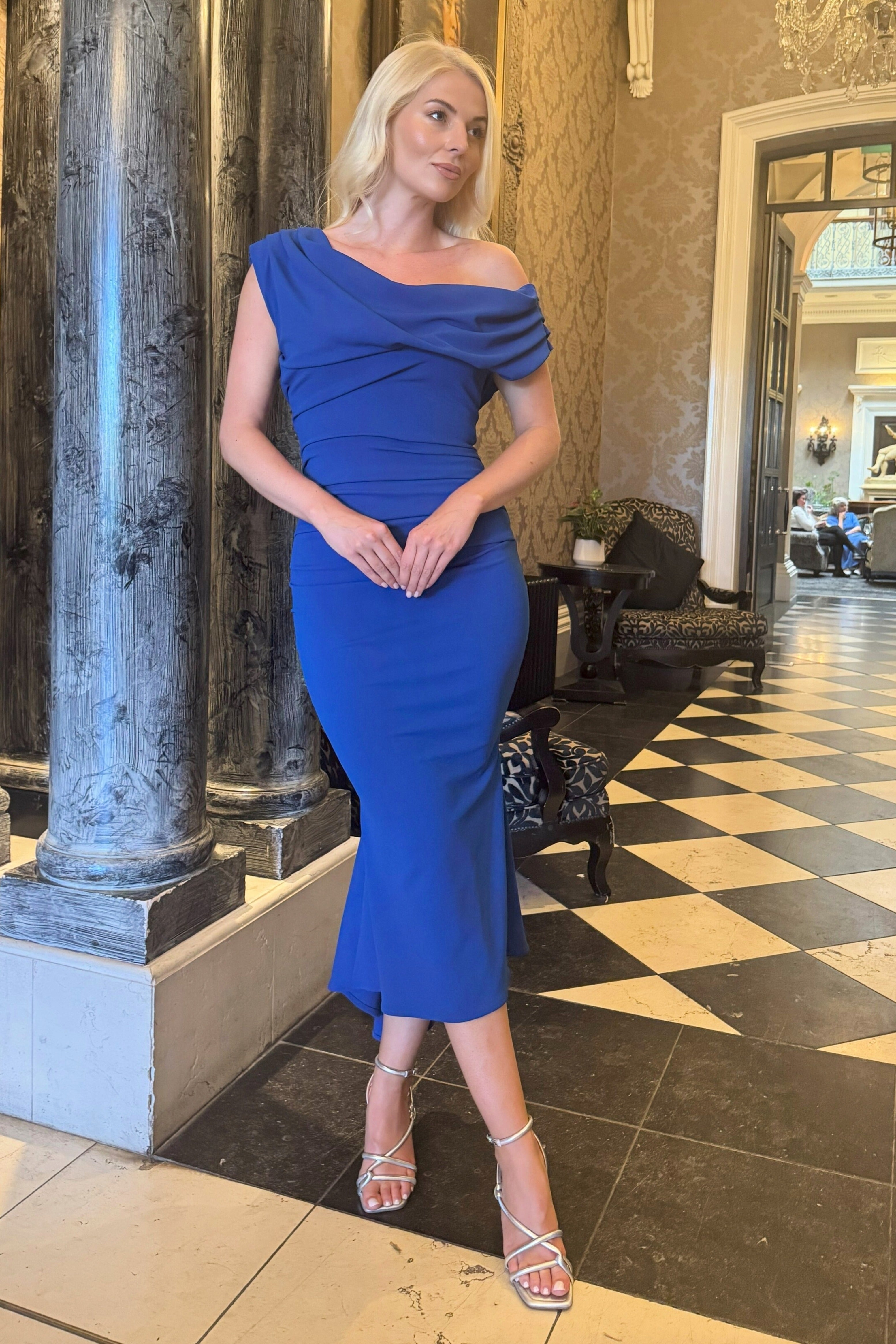 Mercury midi dress in cobalt