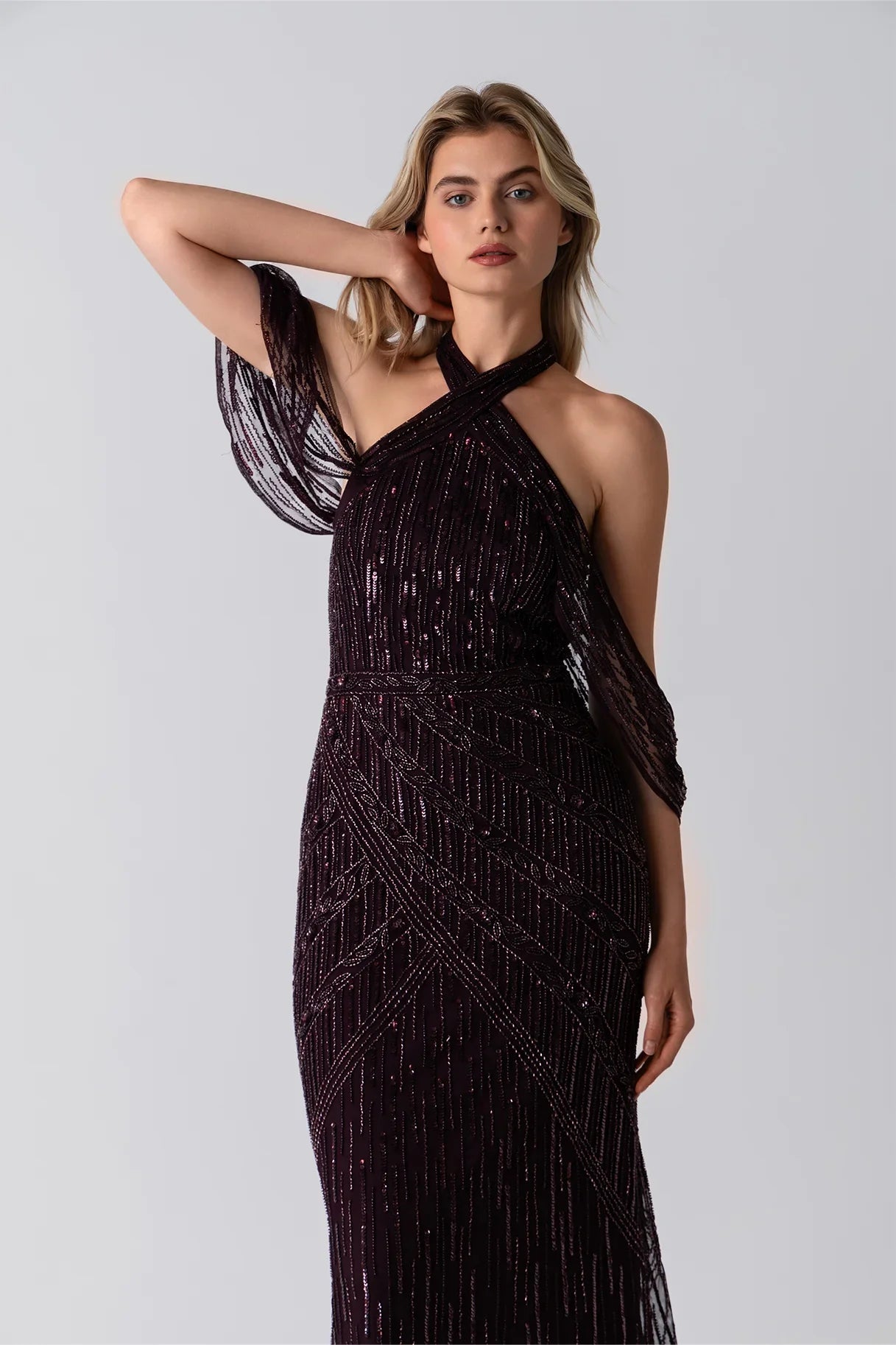 Raishma Couture Burgundy Mia Burgundy Gown