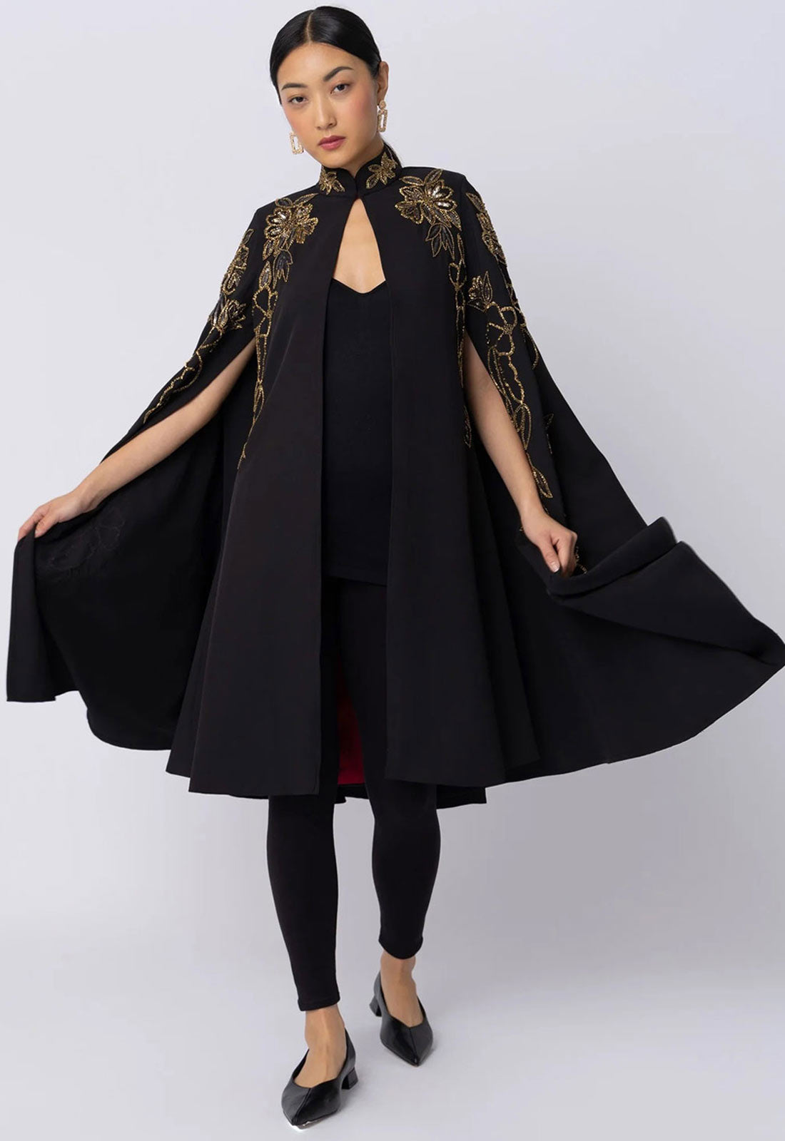 Raishma Couture Black Nyx Cape