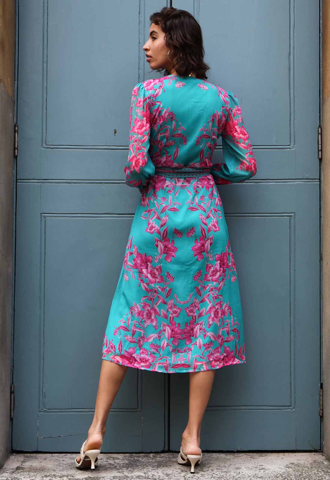 Raishma Studio Blue Naomi Print Dress