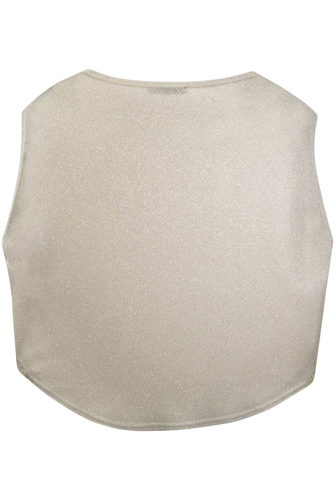 Beige sleeveless top on a white background