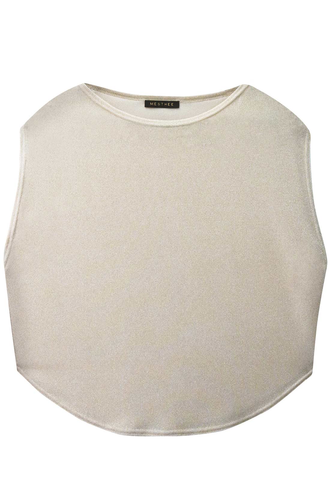 Beige sleeveless top on a white background