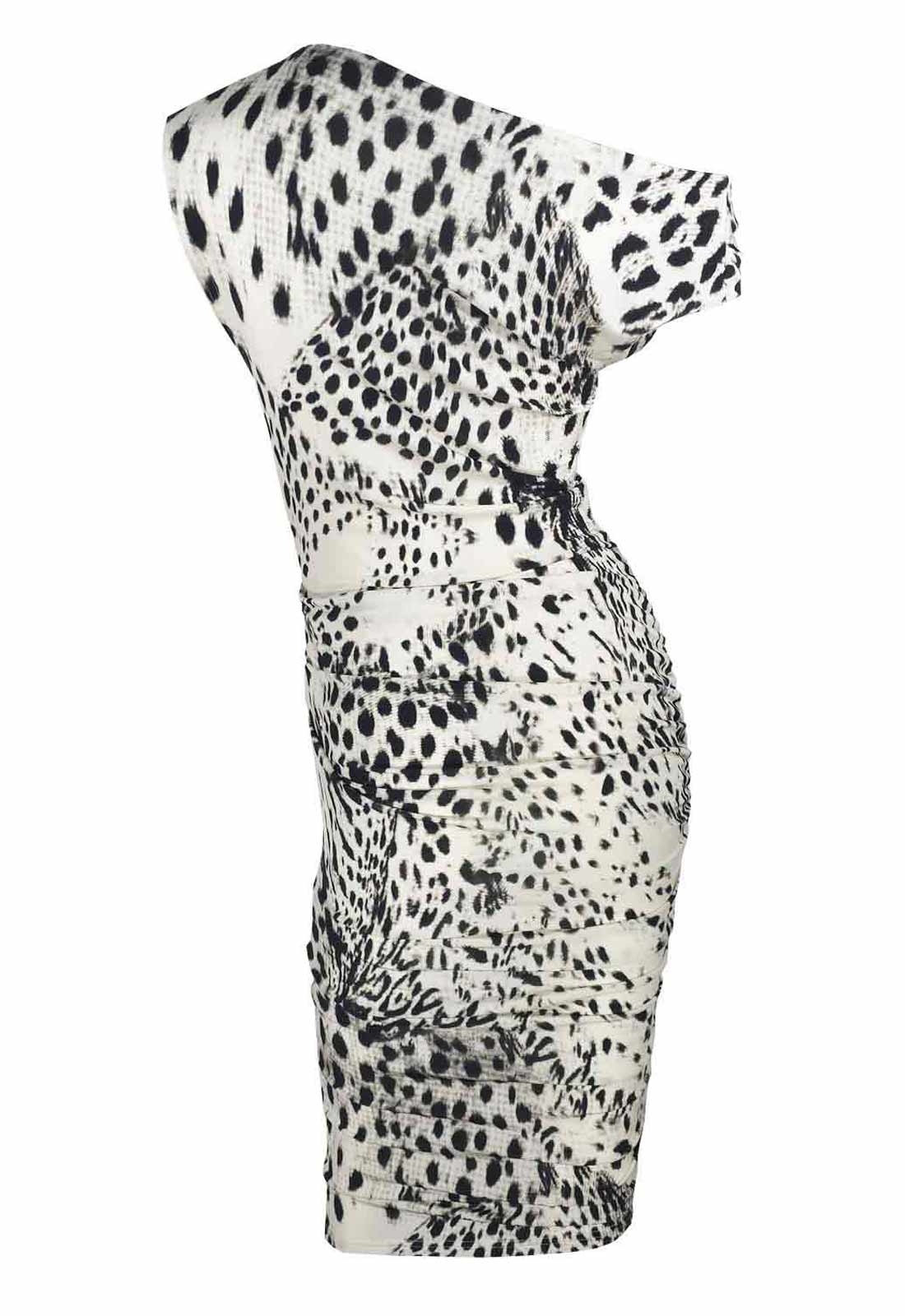 Dress with leopard print design on a white background