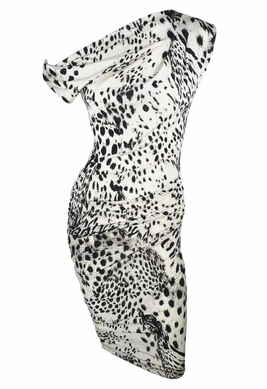 Black and white patterned dress on a white background