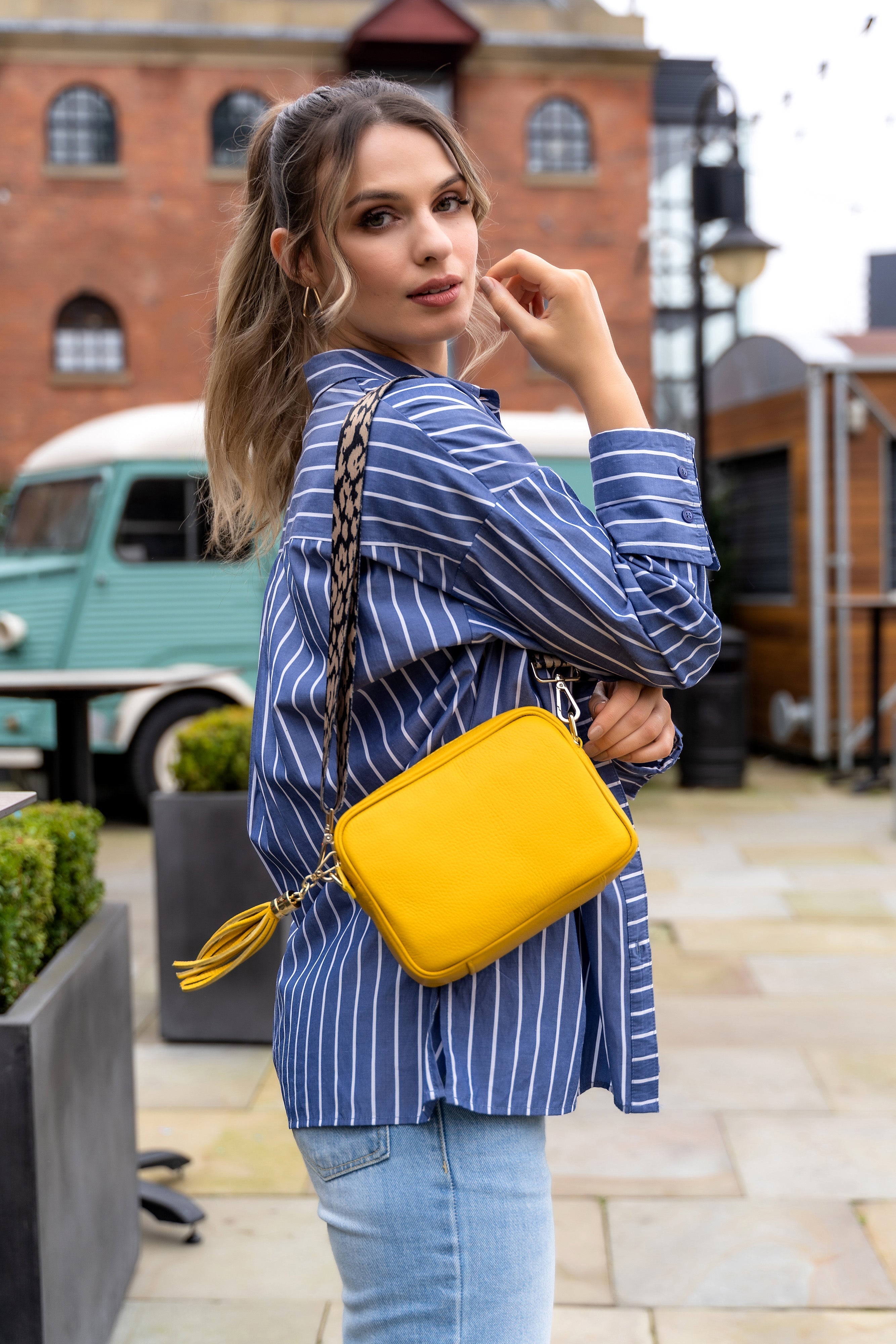 Elie Beaumont Crossbody Tassel Sunflower Yellow