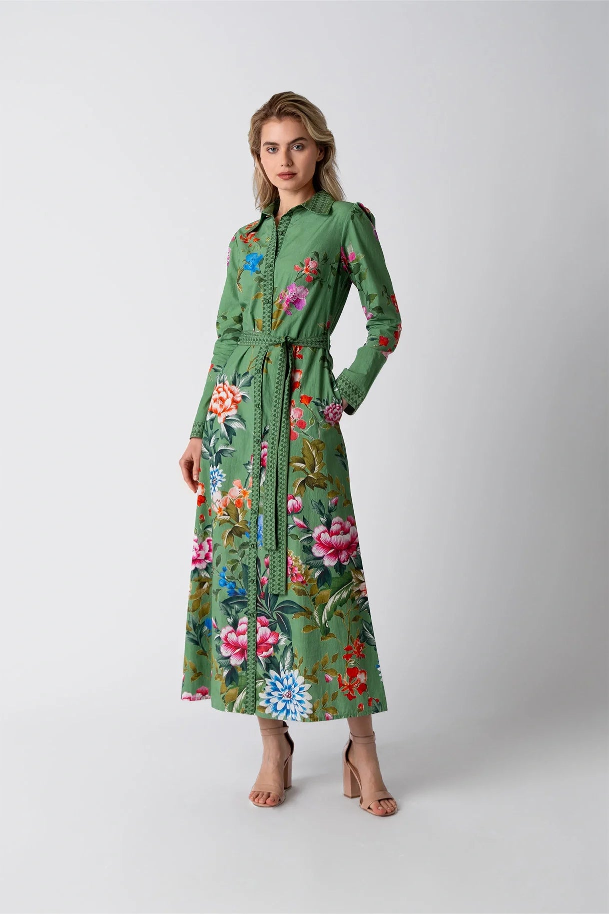 Raishma Studio Green Olea Green Dress