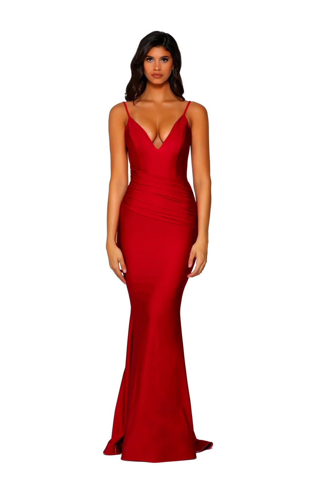 Portia & Scarlett Red Gianna Plunge Maxi Dress