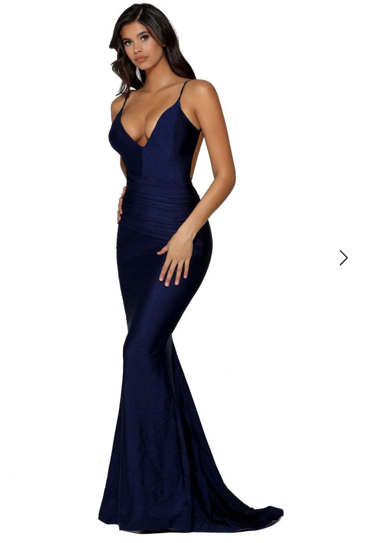 Portia & Scarlett Navy Gianni PS5209 Plunge Maxi Dress