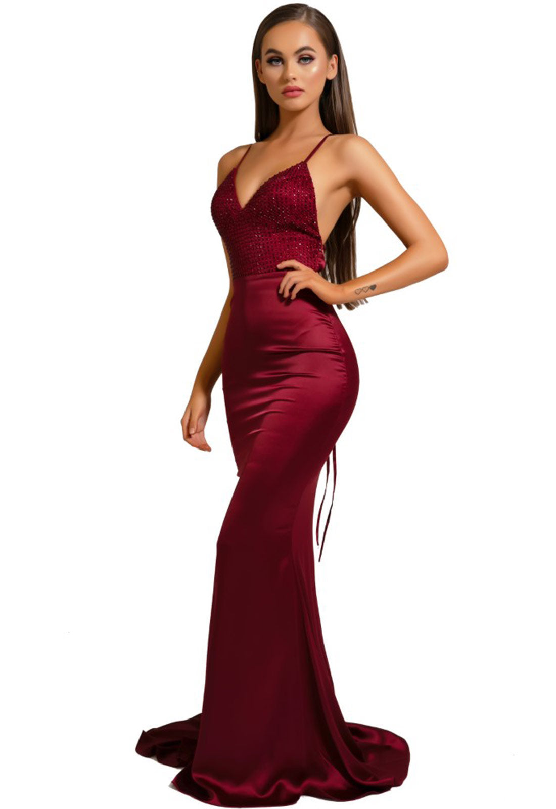 Portia & Scarlett Deep Red PS6323 Maxi Dress