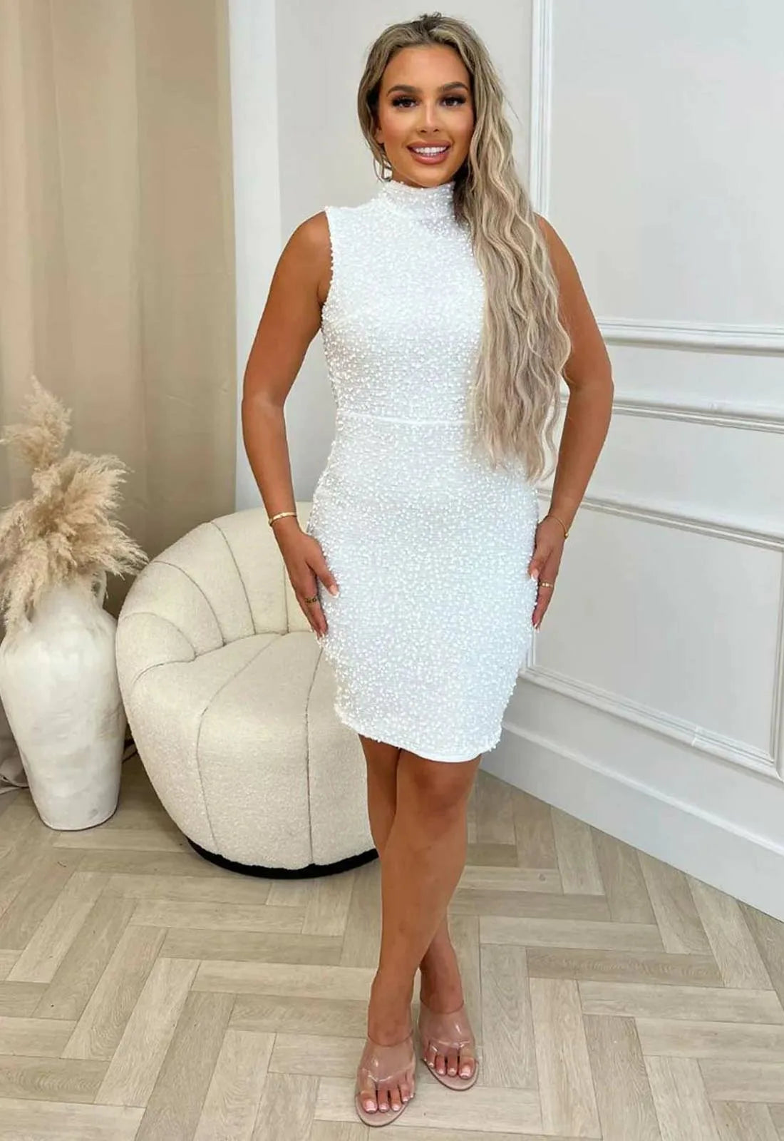 Nazz Collection White Icon VIP Sequin Dress