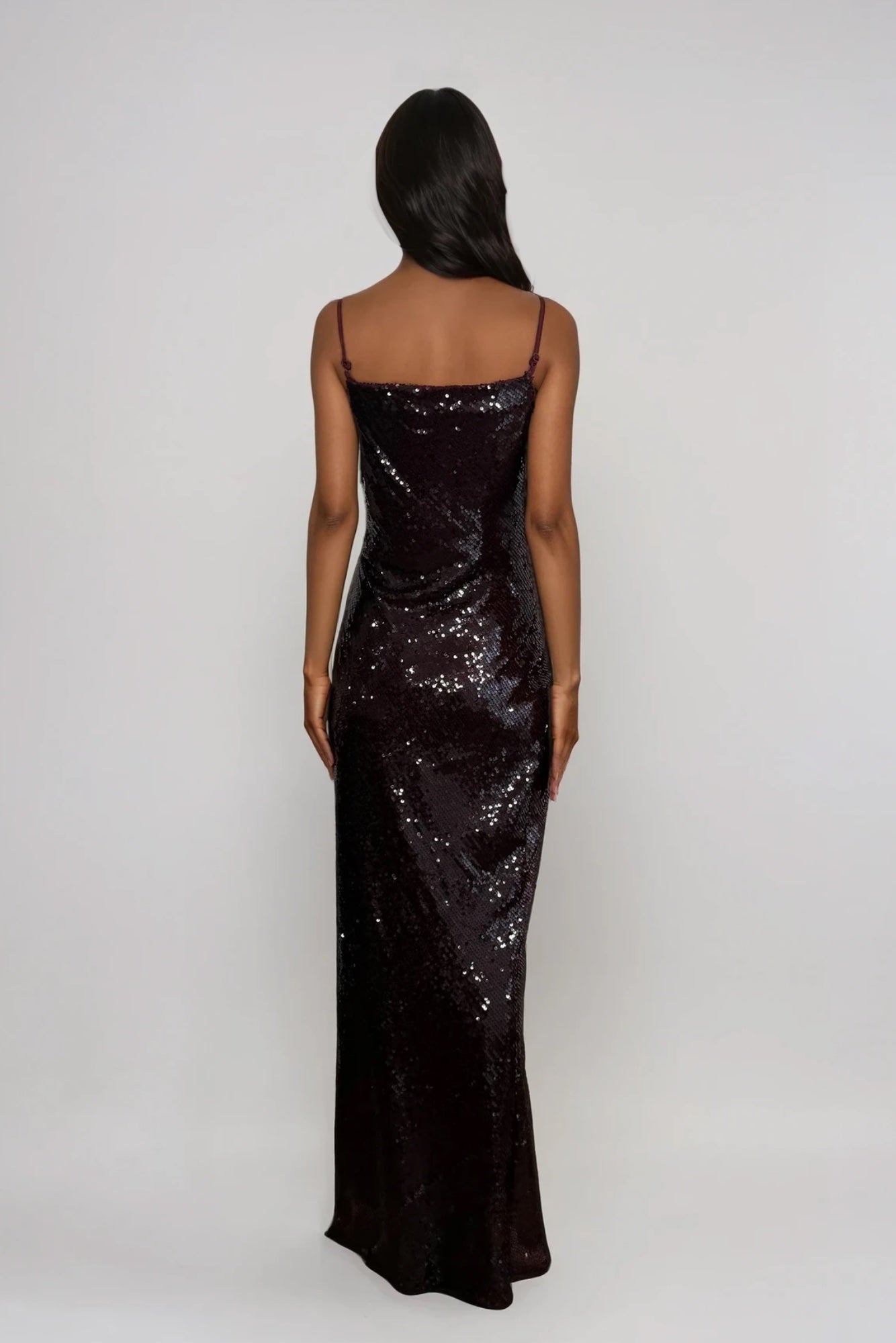 Sara Berry Sequin Embellished Maxi Slip Cami Dress - Detail View | Honor Gold