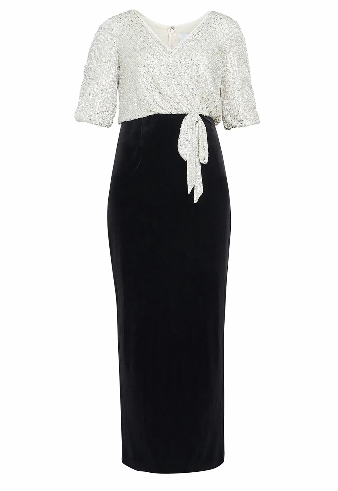 Gina Bacconi Monochrome Matilyn Velvet Maxi Dress