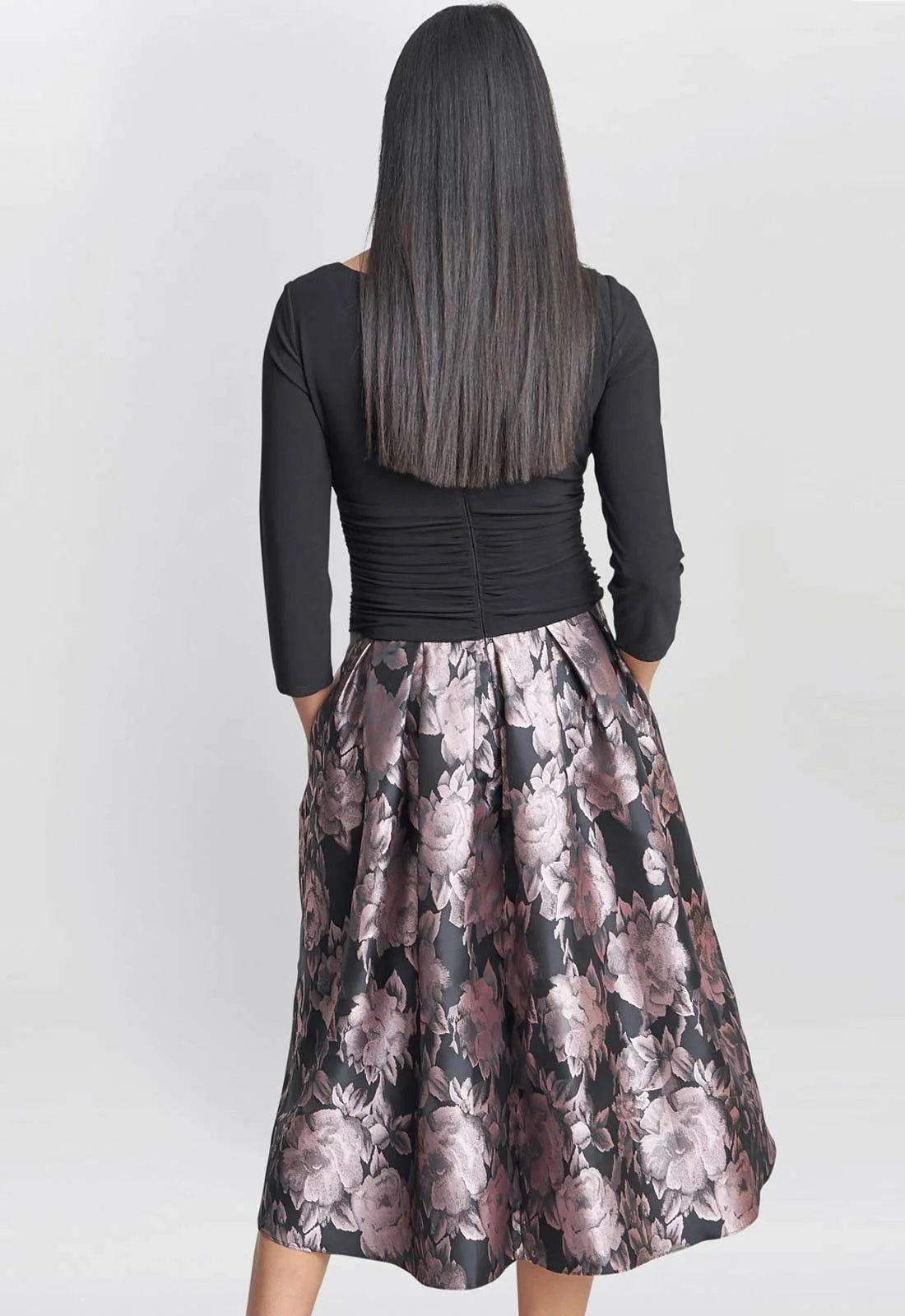 Gina Bacconi Black and Pink Hannah Dress