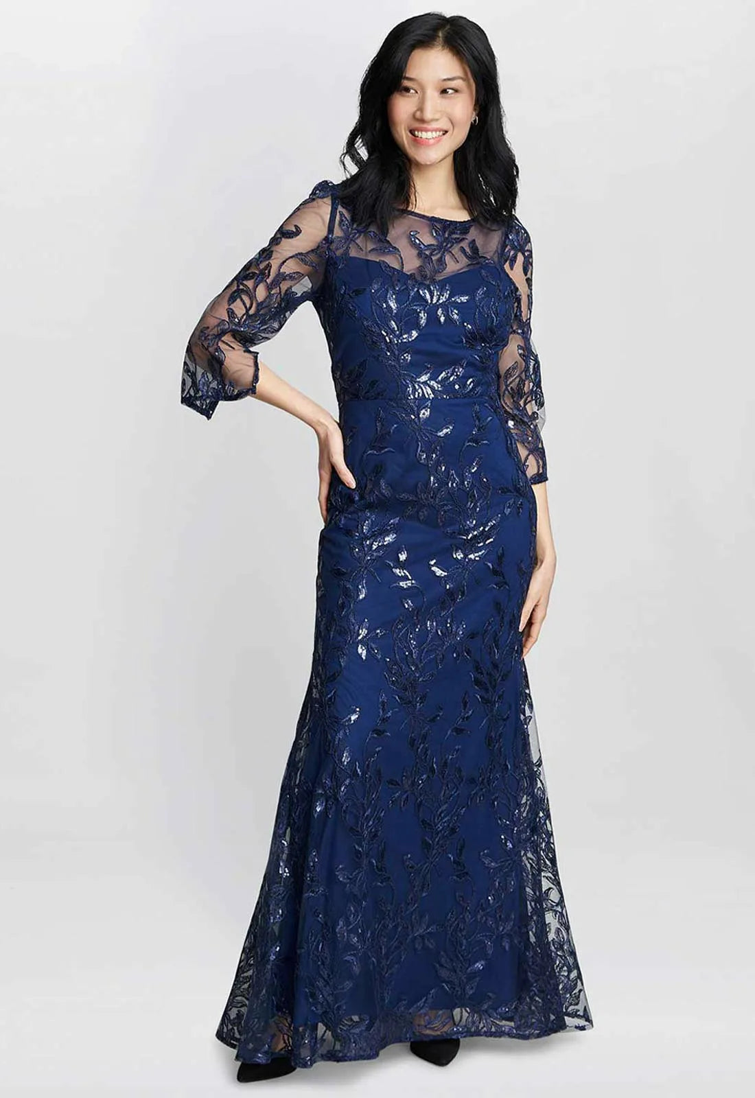 Gina Bacconi Navy Jordana Sparkle Cocktail Dress